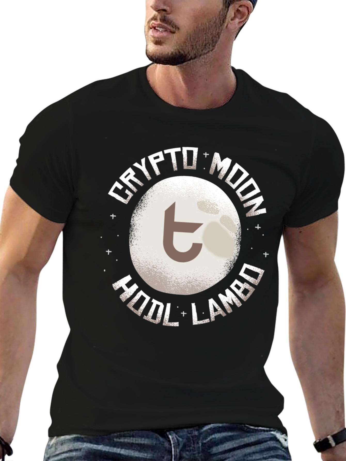 Crypto Moon HODL Lambo T-Shirt - Black