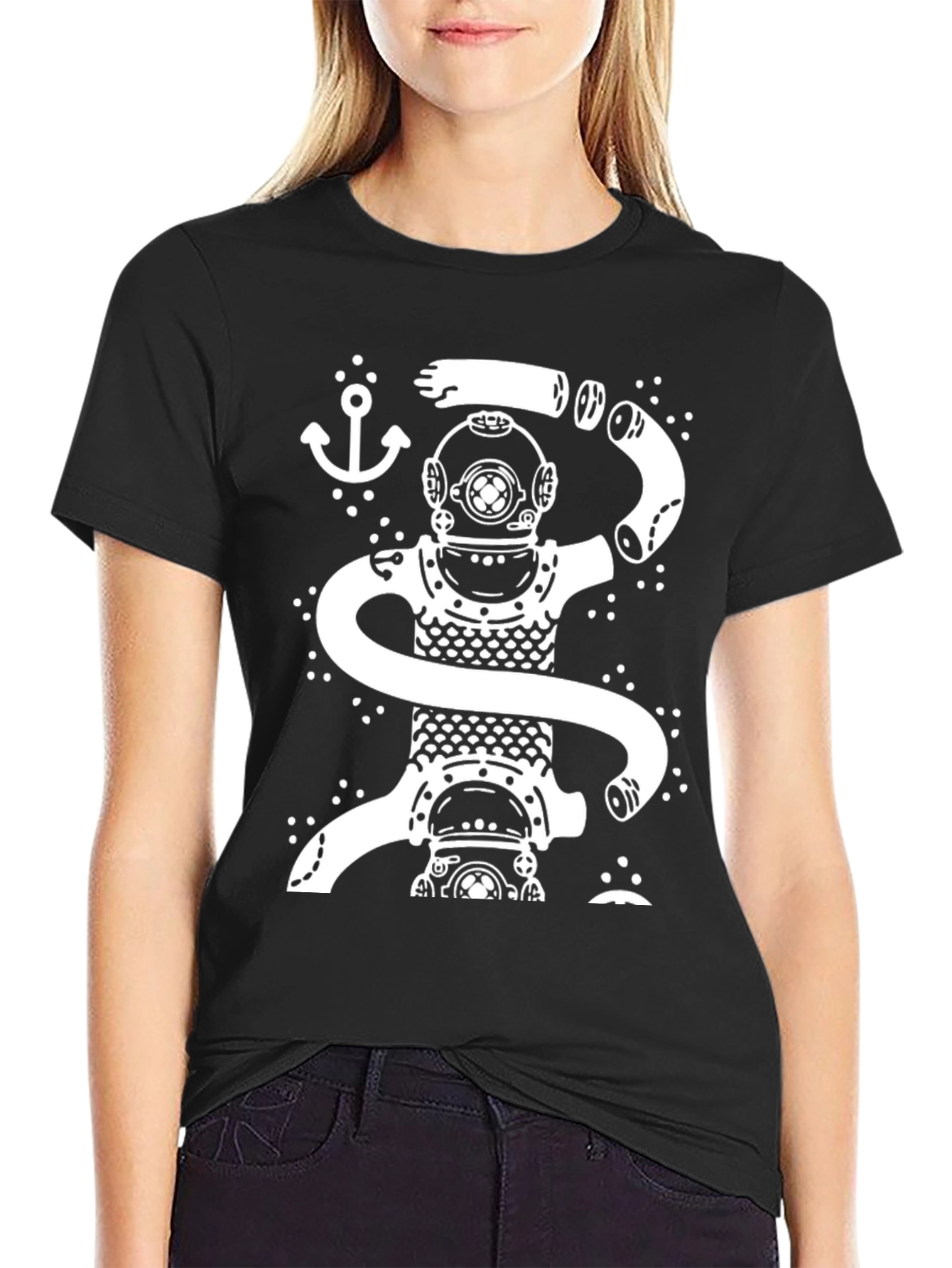 Diver Octopus Graphic T-Shirt