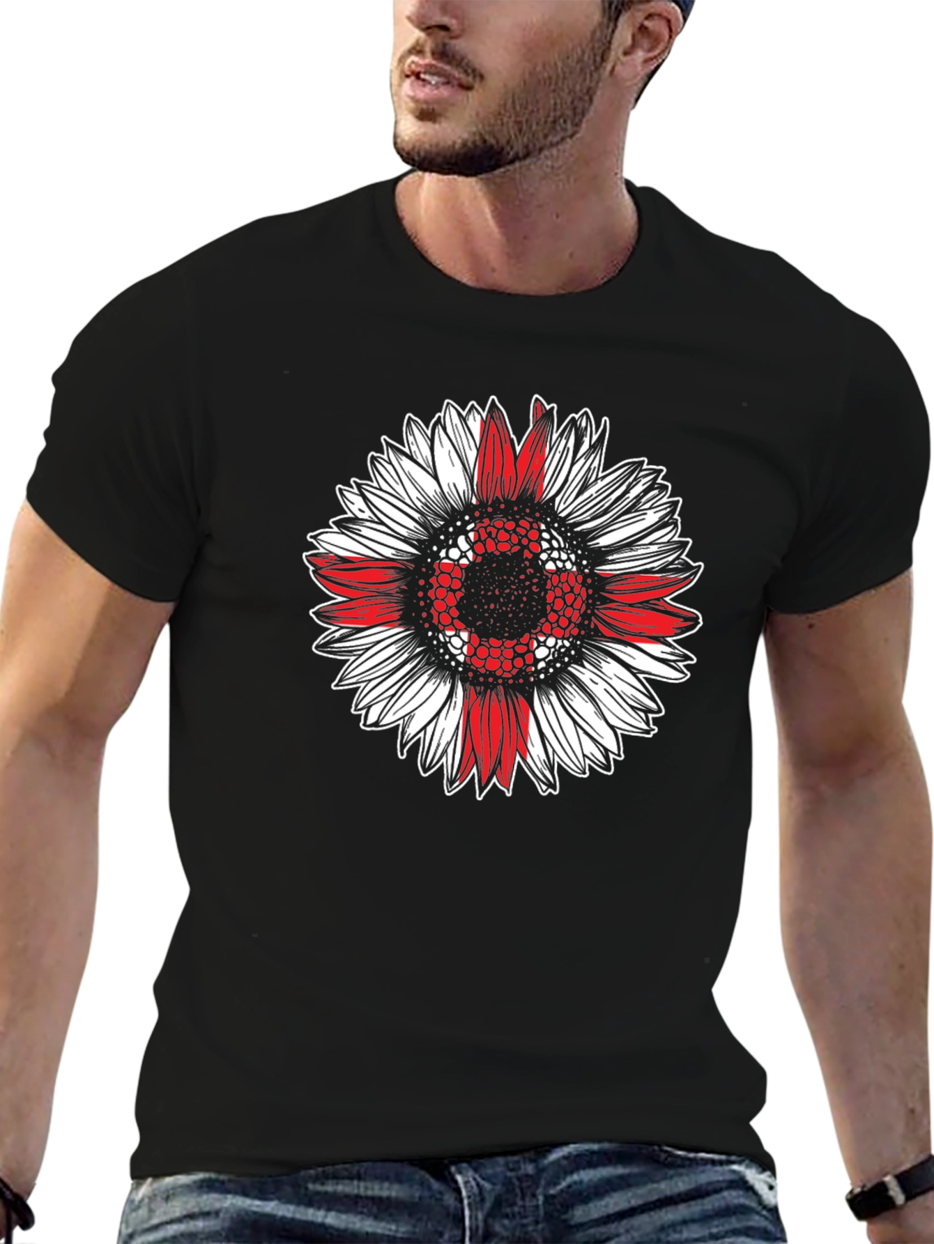 Sunflower England Flag Graphic T-Shirt