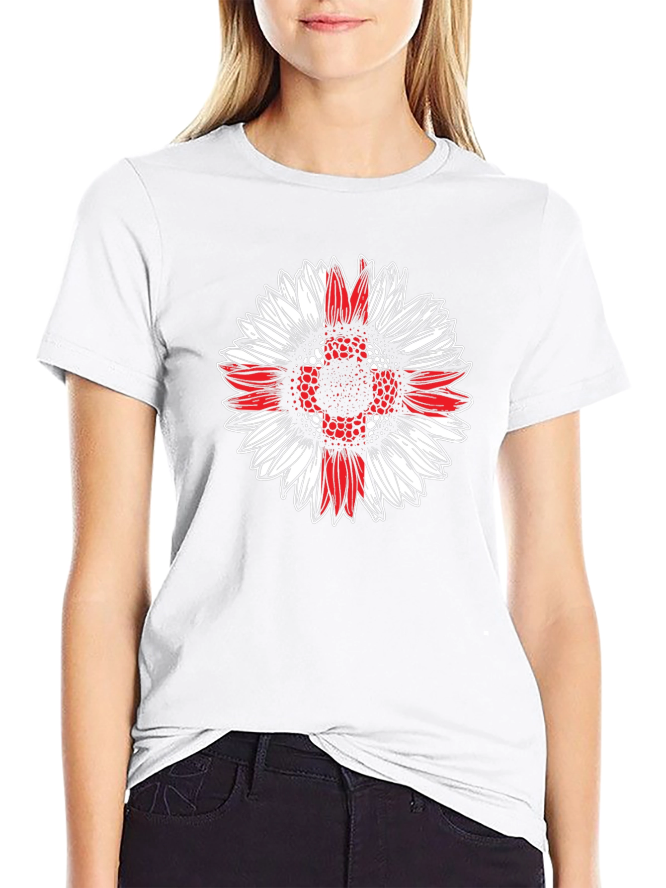Sunflower England Flag Graphic T-Shirt