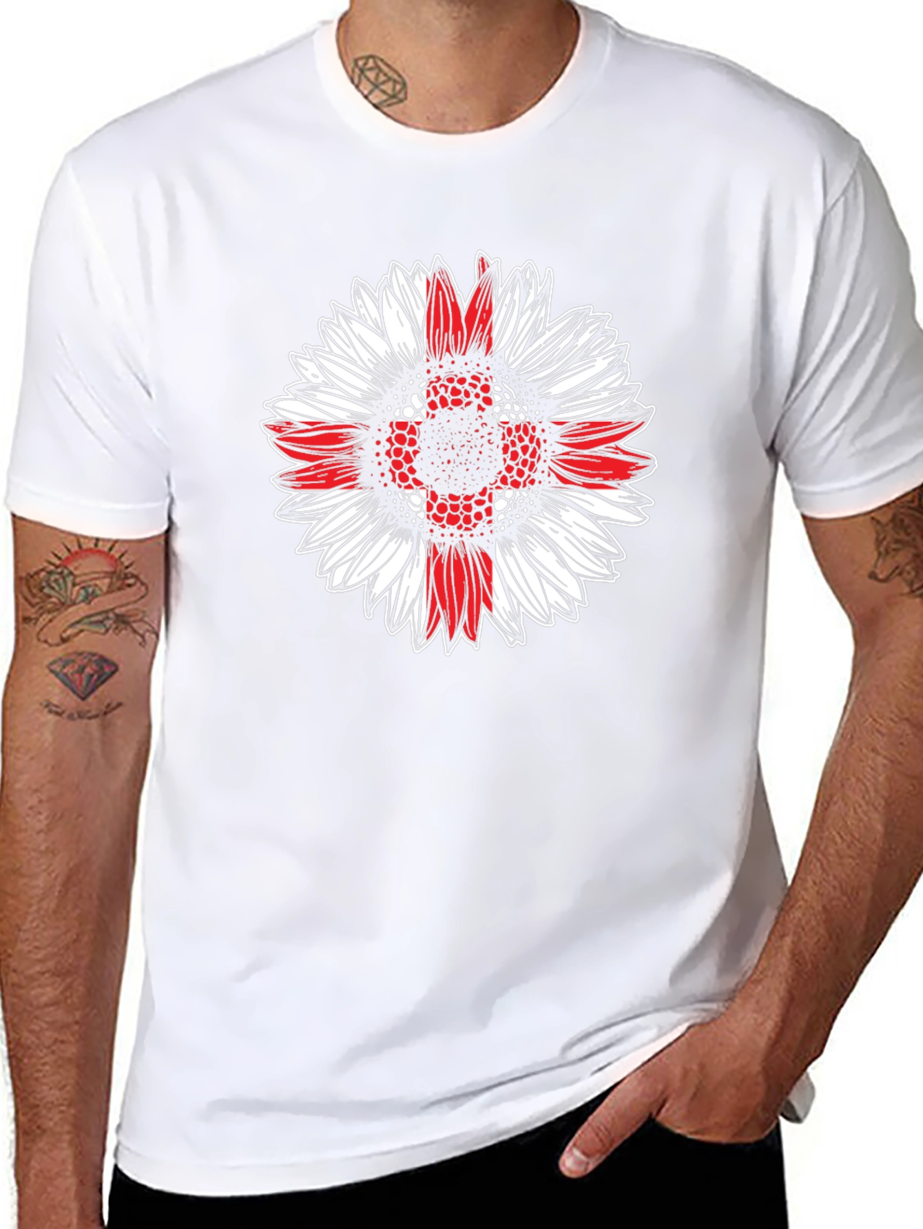 Sunflower England Flag Graphic T-Shirt