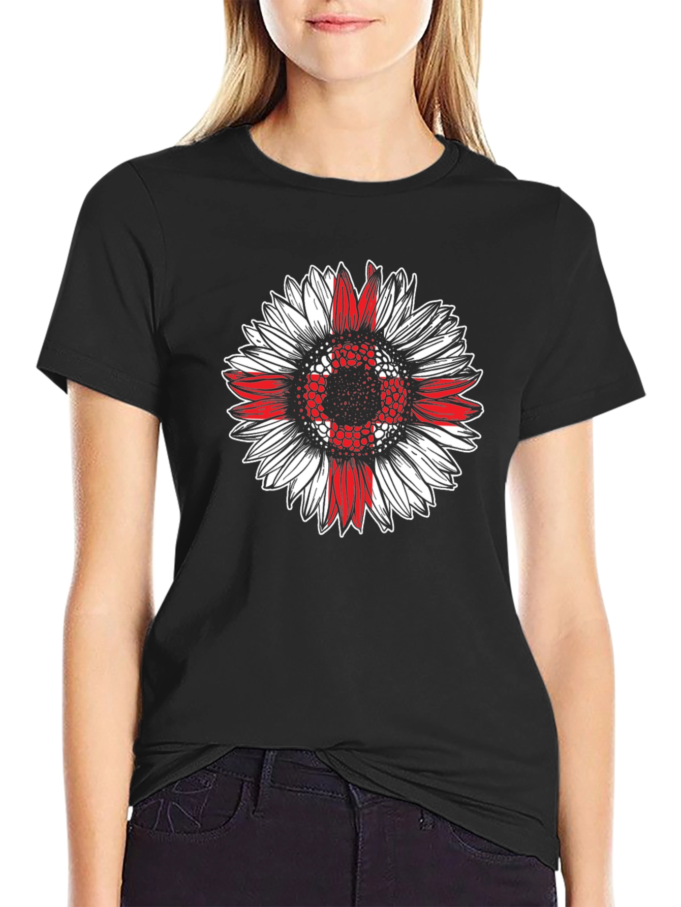 Sunflower England Flag Graphic T-Shirt