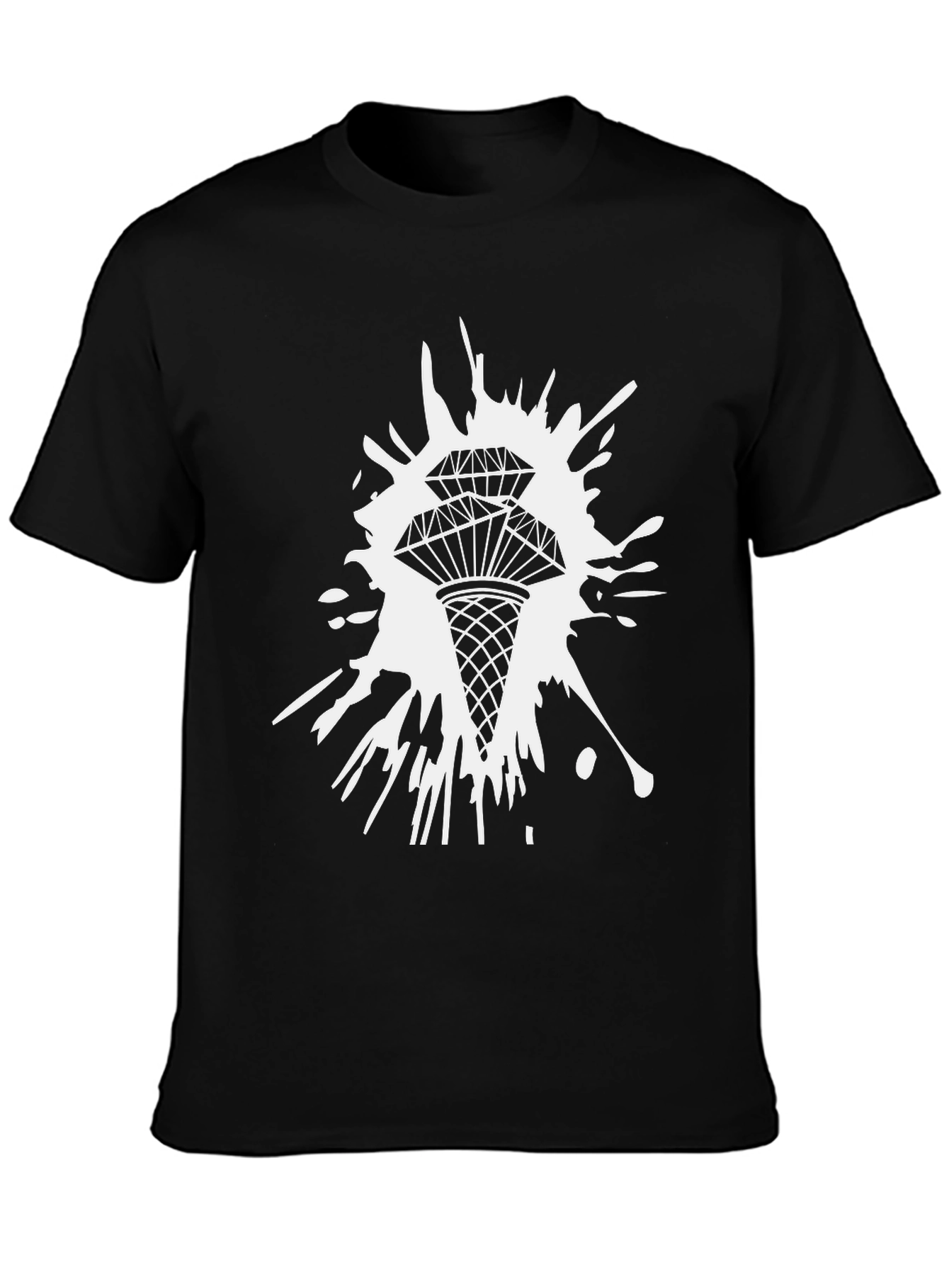 Diamond Ice Cream Graphic Tee - Black