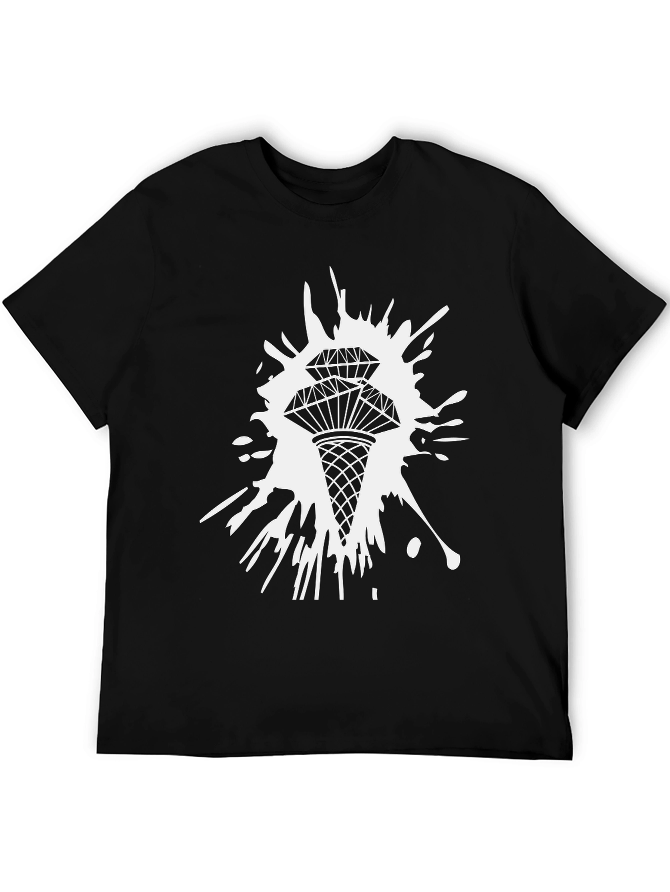 Diamond Ice Cream Graphic Tee - Black