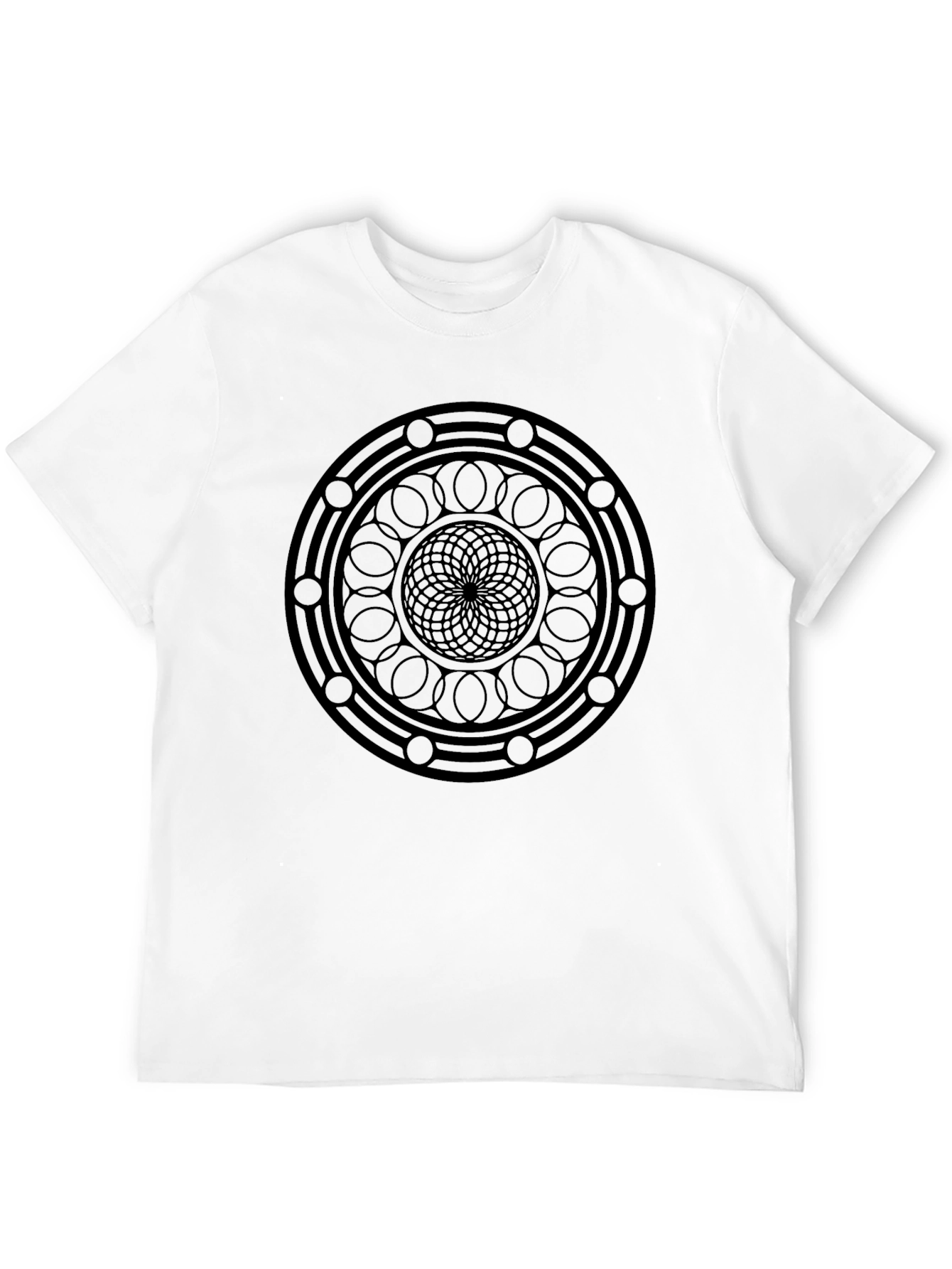 Geometric Mandala T-Shirt - Stylish Black Tee