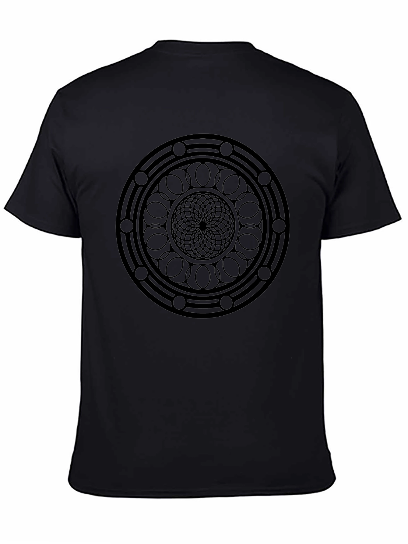Geometric Mandala T-Shirt - Stylish Black Tee