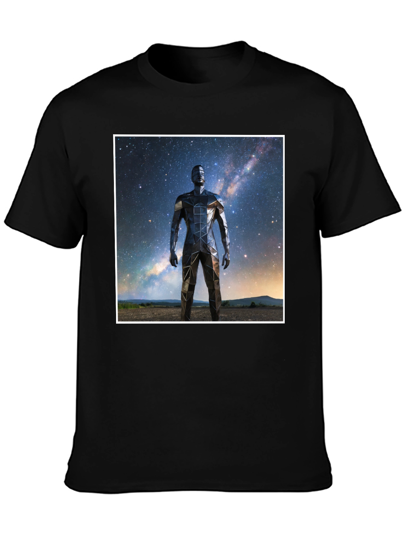 Geometric Man Galaxy Black T-Shirt