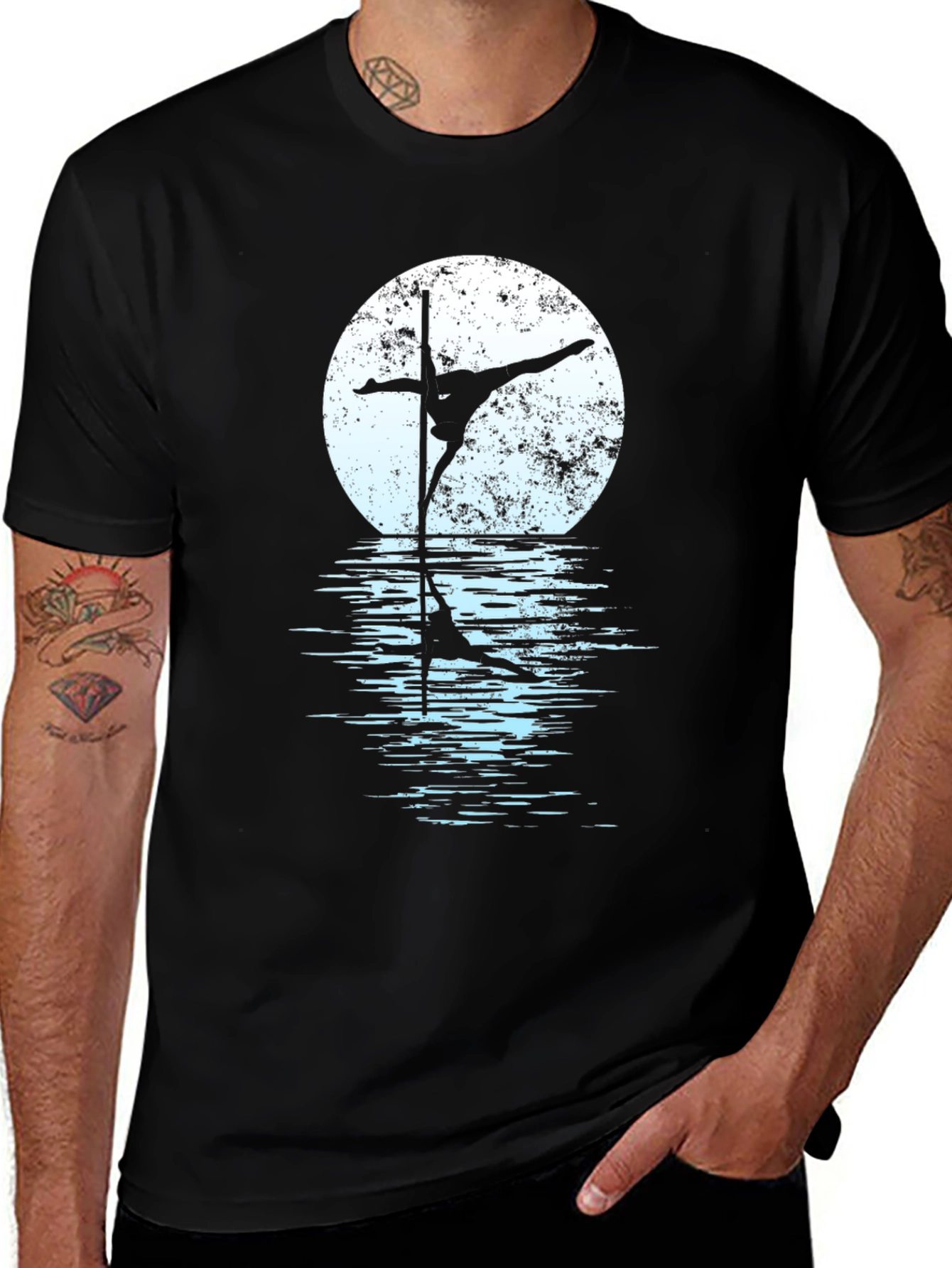 Pole Dance Silhouette Graphic T-Shirt