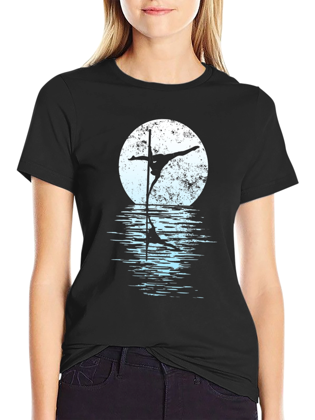 Pole Dance Silhouette Graphic T-Shirt