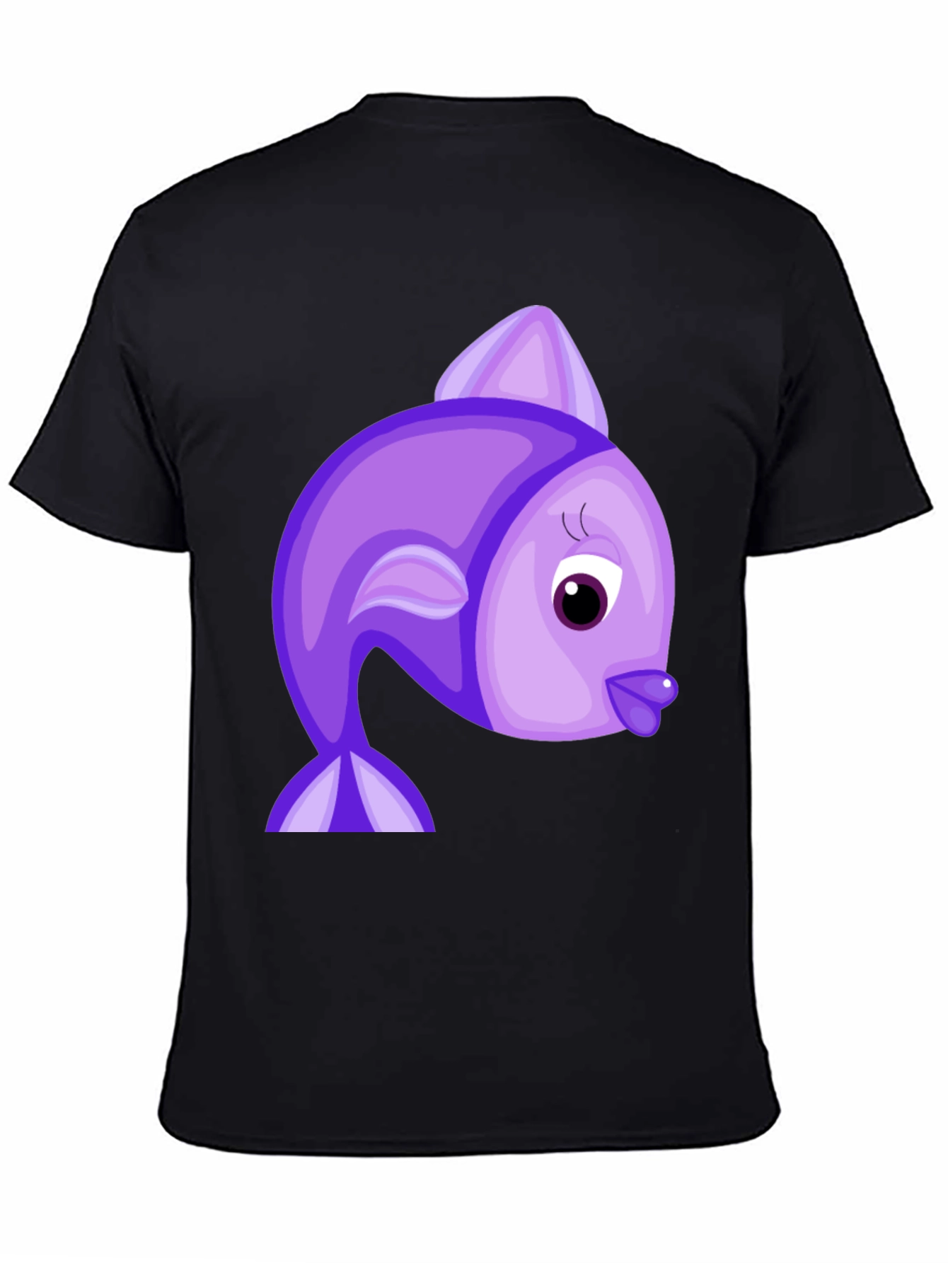 Purple Cartoon Fish Graphic Tee