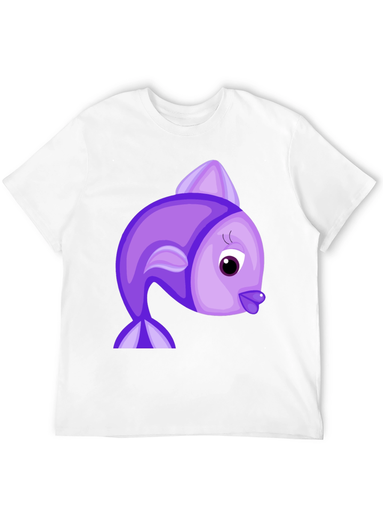 Purple Cartoon Fish Graphic Tee