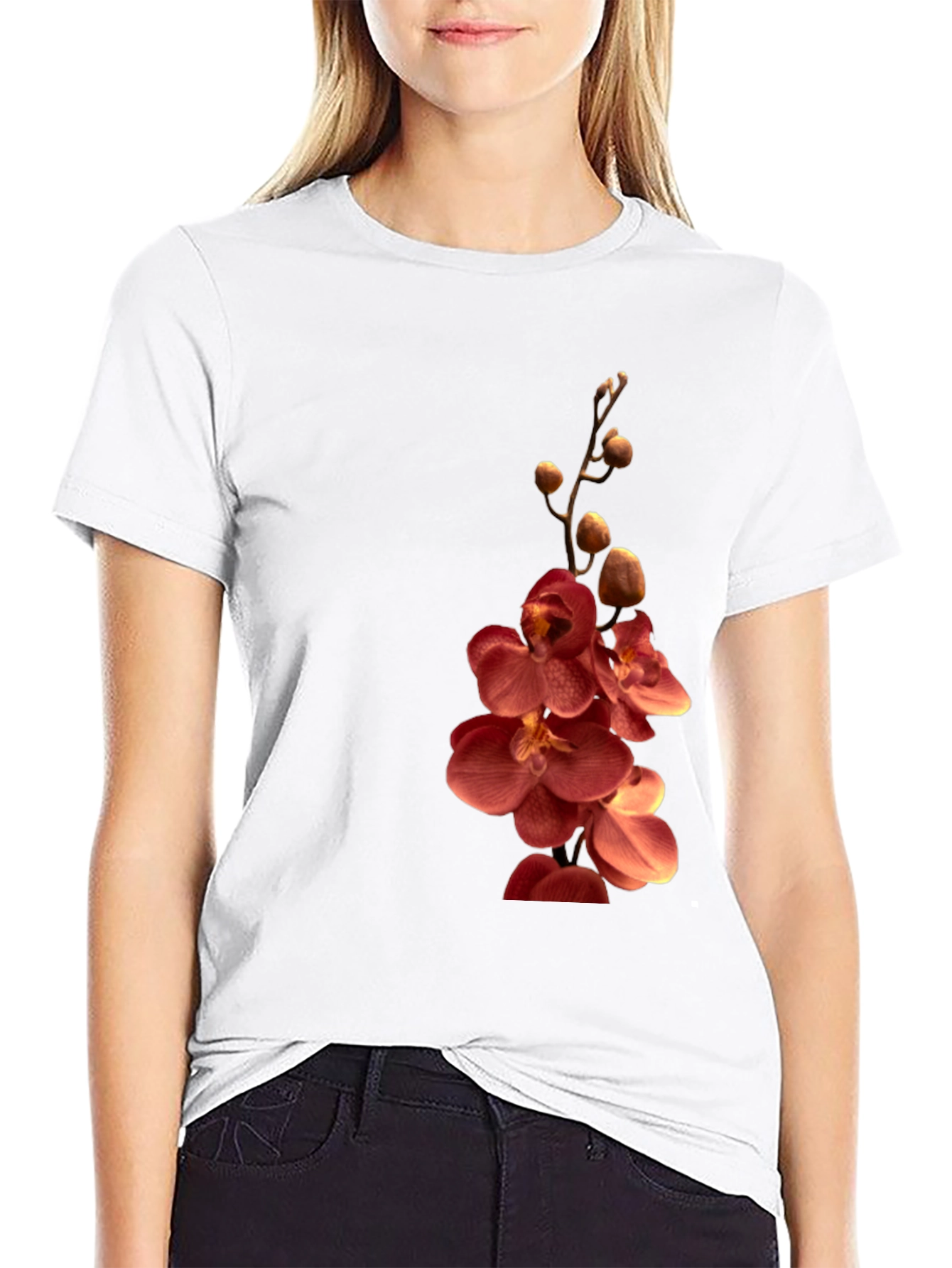 Floral Print Crew Neck T-Shirt