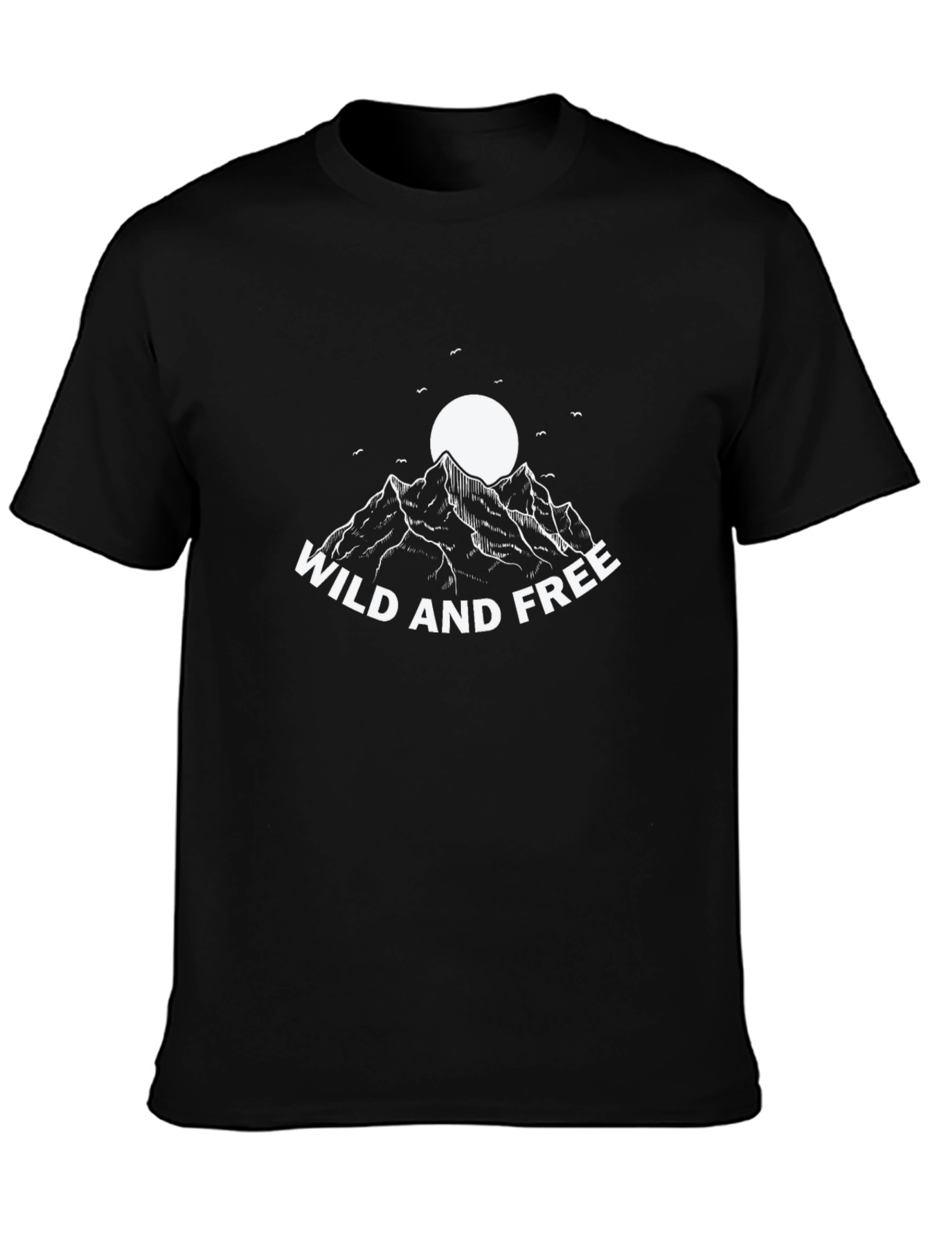Wild and Free Mountain T-Shirt - Black