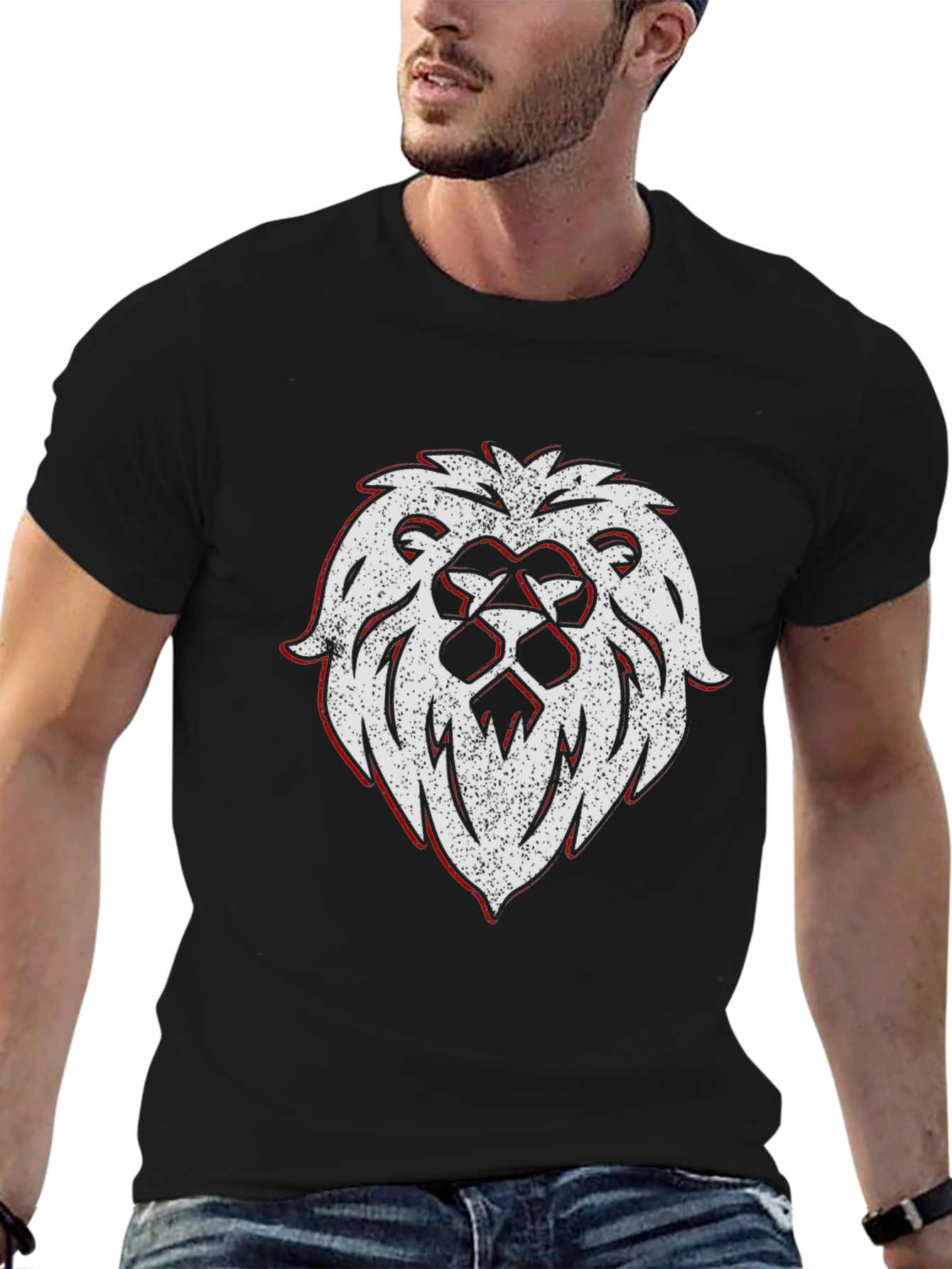 Lion Crest Graphic Tee - Black