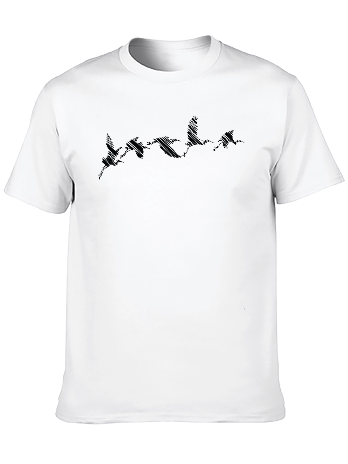 Mens Black Graphic Tee - Flying Geese Design