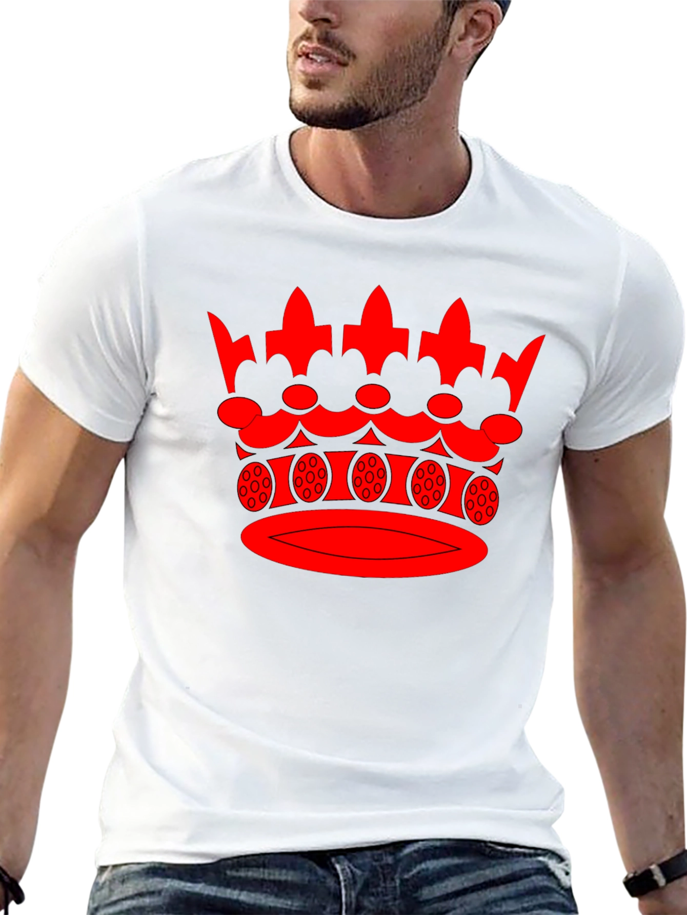 Red Crown Graphic Black T-Shirt