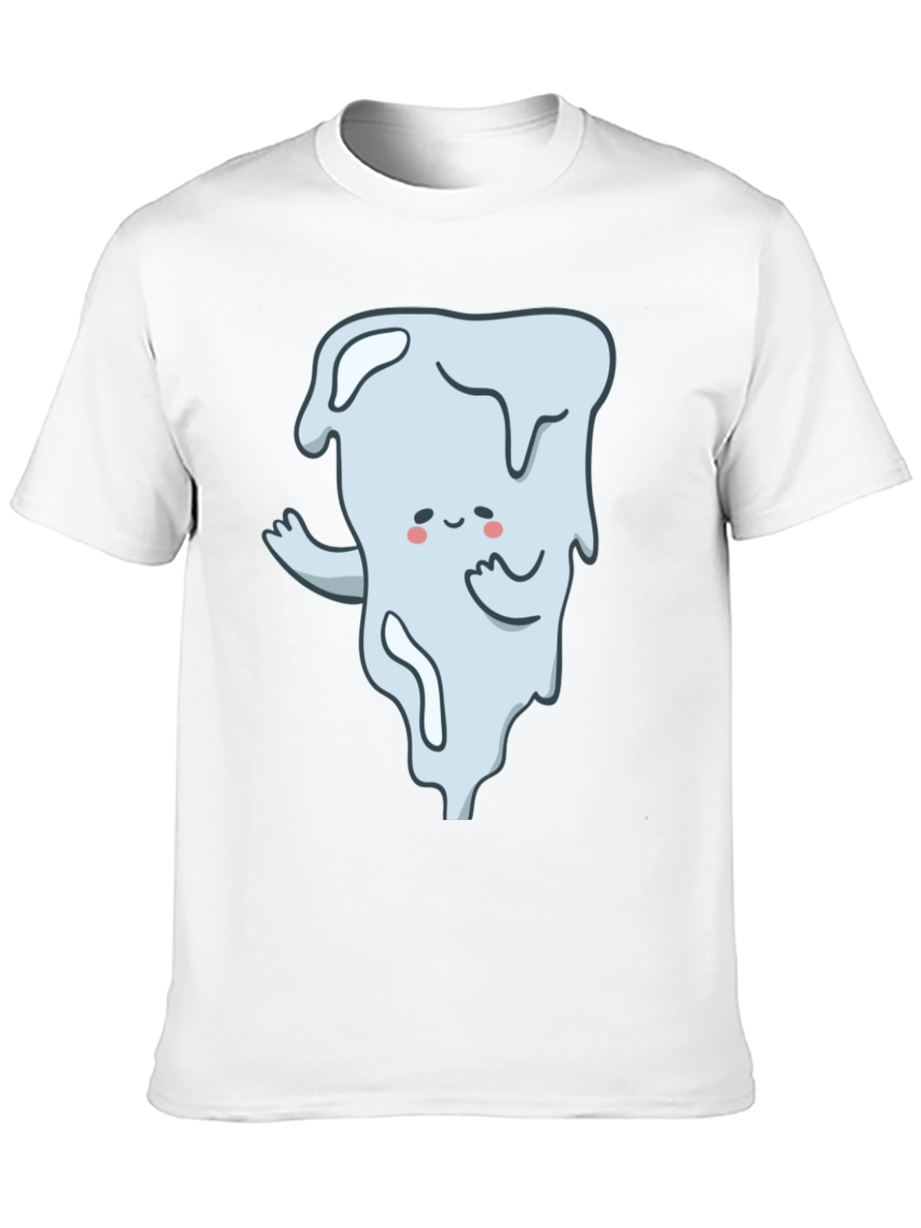 Cute Ghost Graphic T-Shirt - Black Cotton Tee