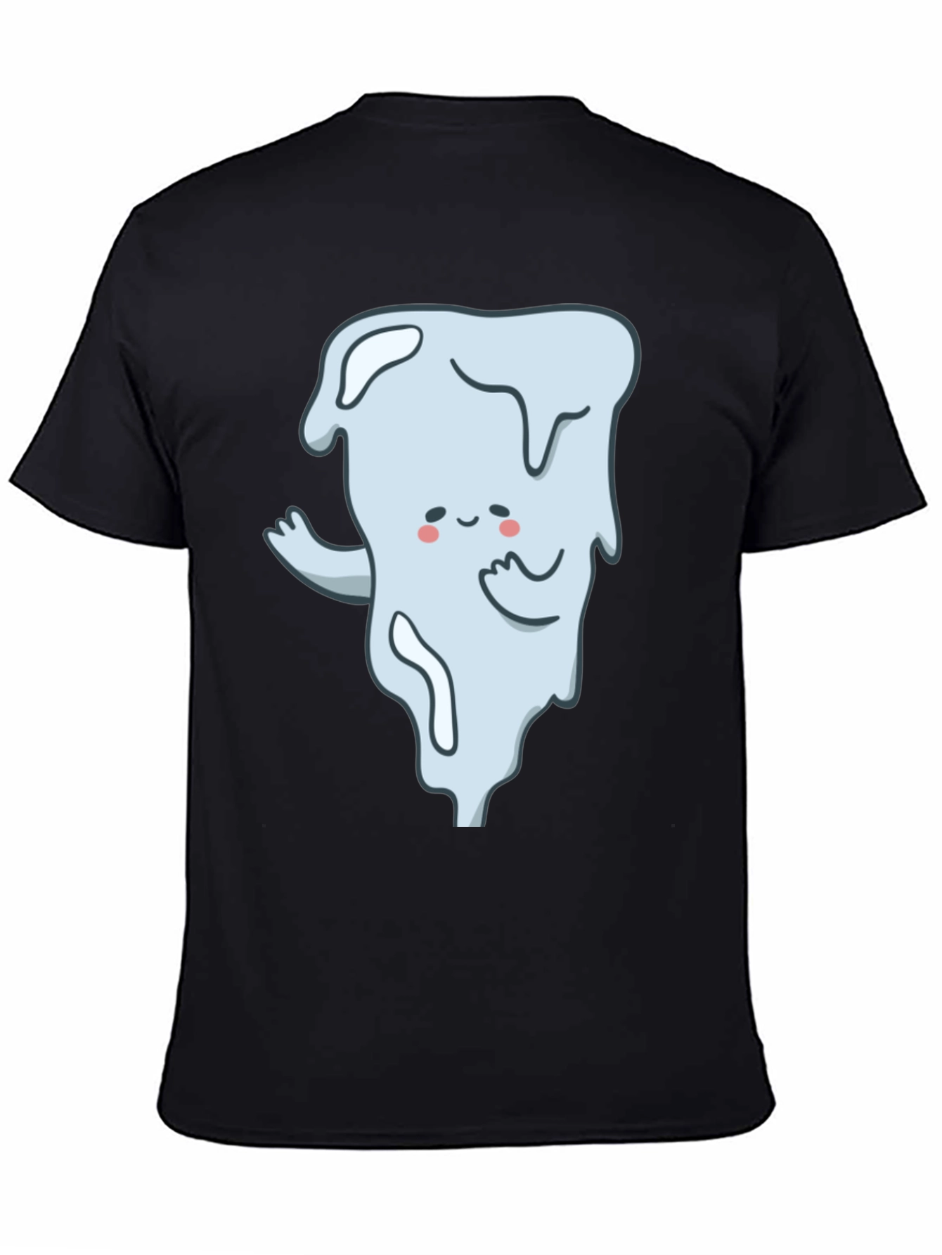 Cute Ghost Graphic T-Shirt - Black Cotton Tee