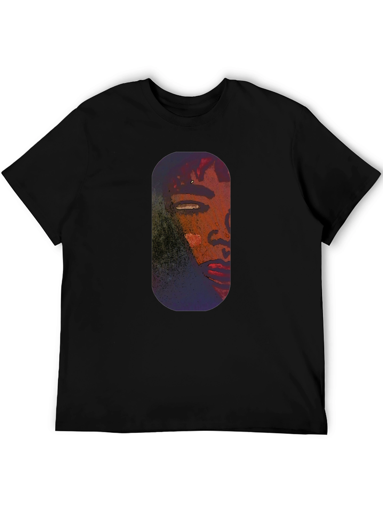 Unique Portrait Graphic Tee - Black