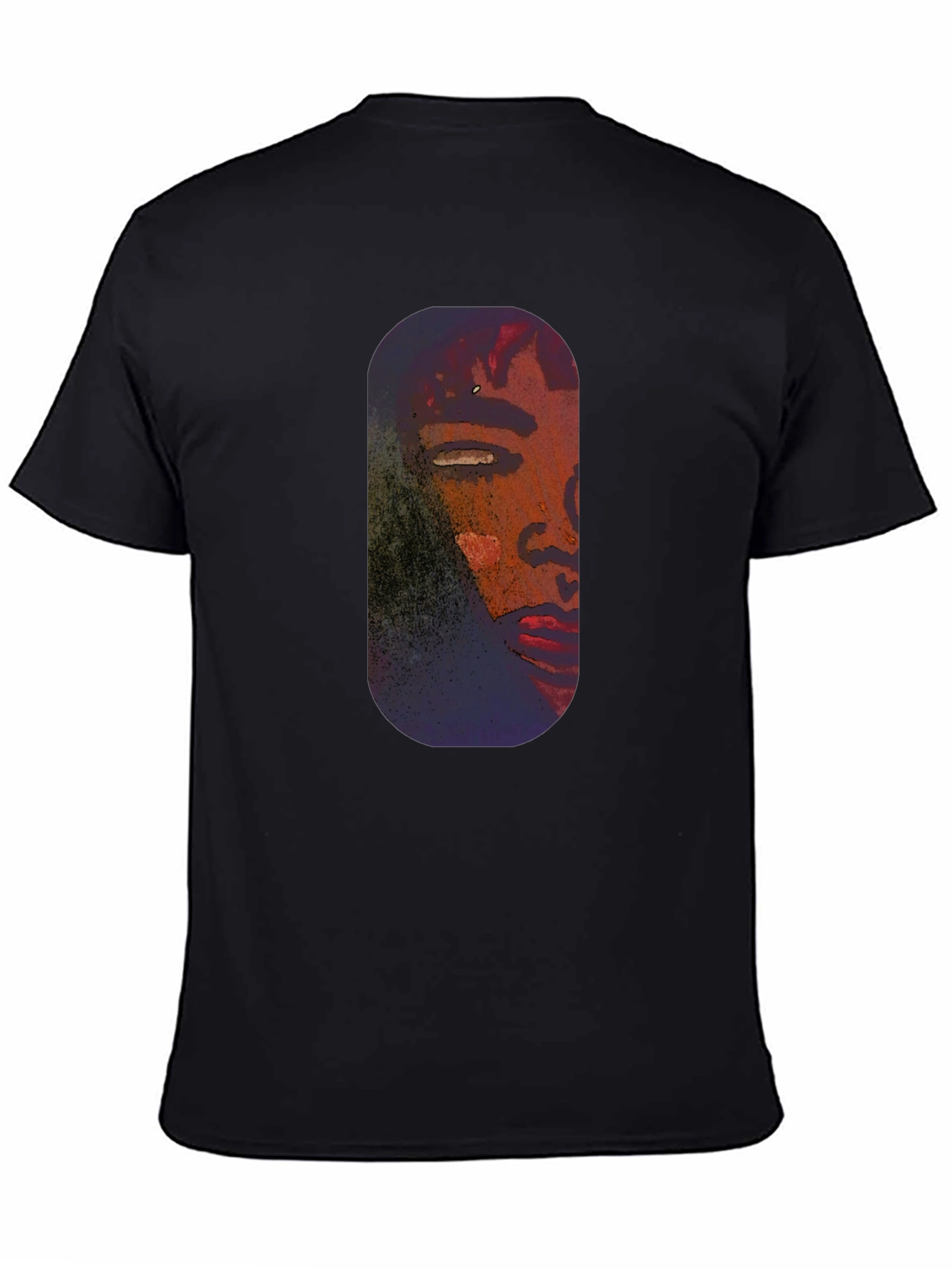 Unique Portrait Graphic Tee - Black