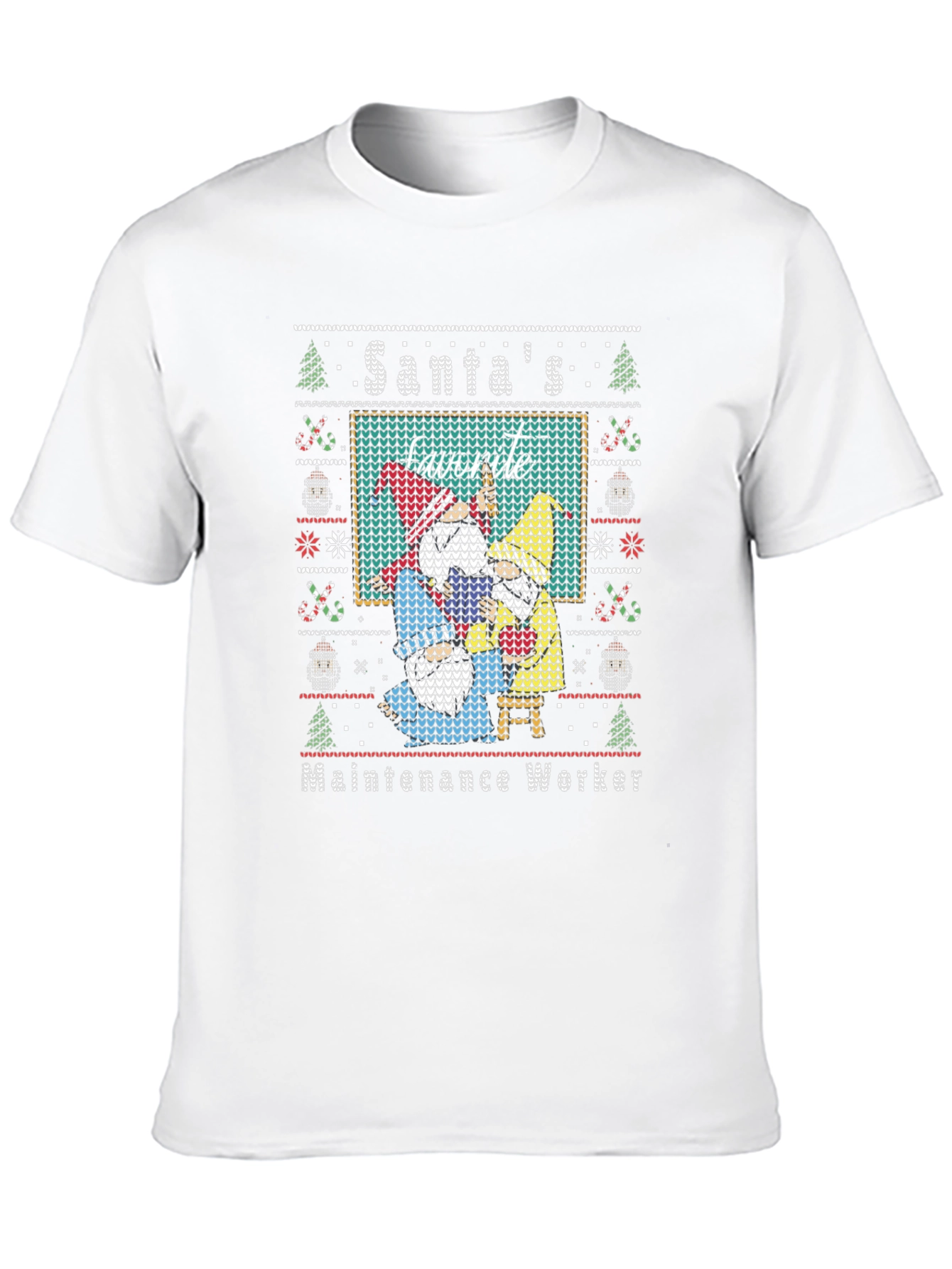 Santas Favorite Maintenance Worker Ugly Christmas T-Shirt