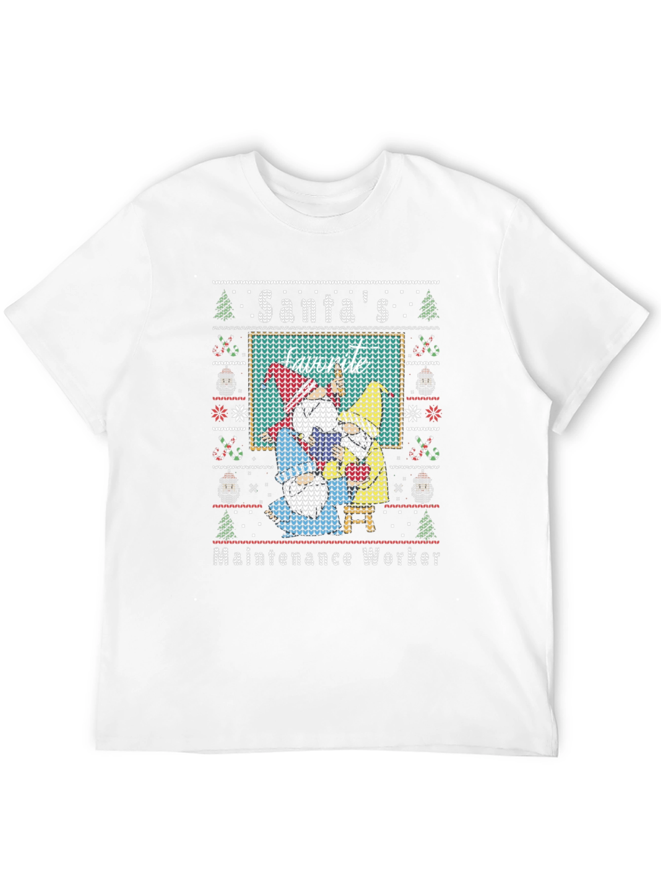 Santas Favorite Maintenance Worker Ugly Christmas T-Shirt