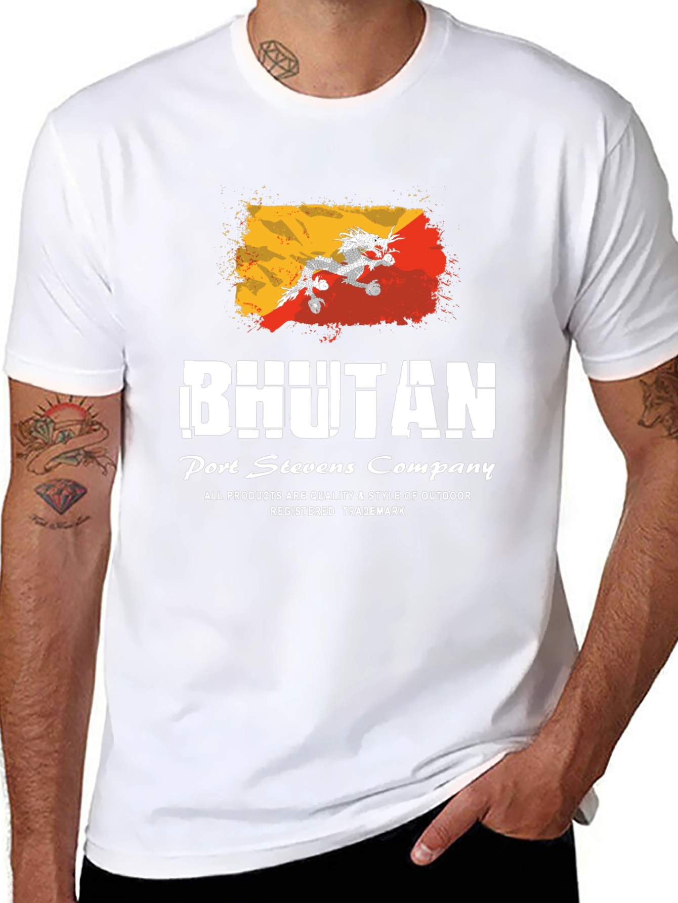 Bhutan Flag Graphic Tee - Port Stevens Company