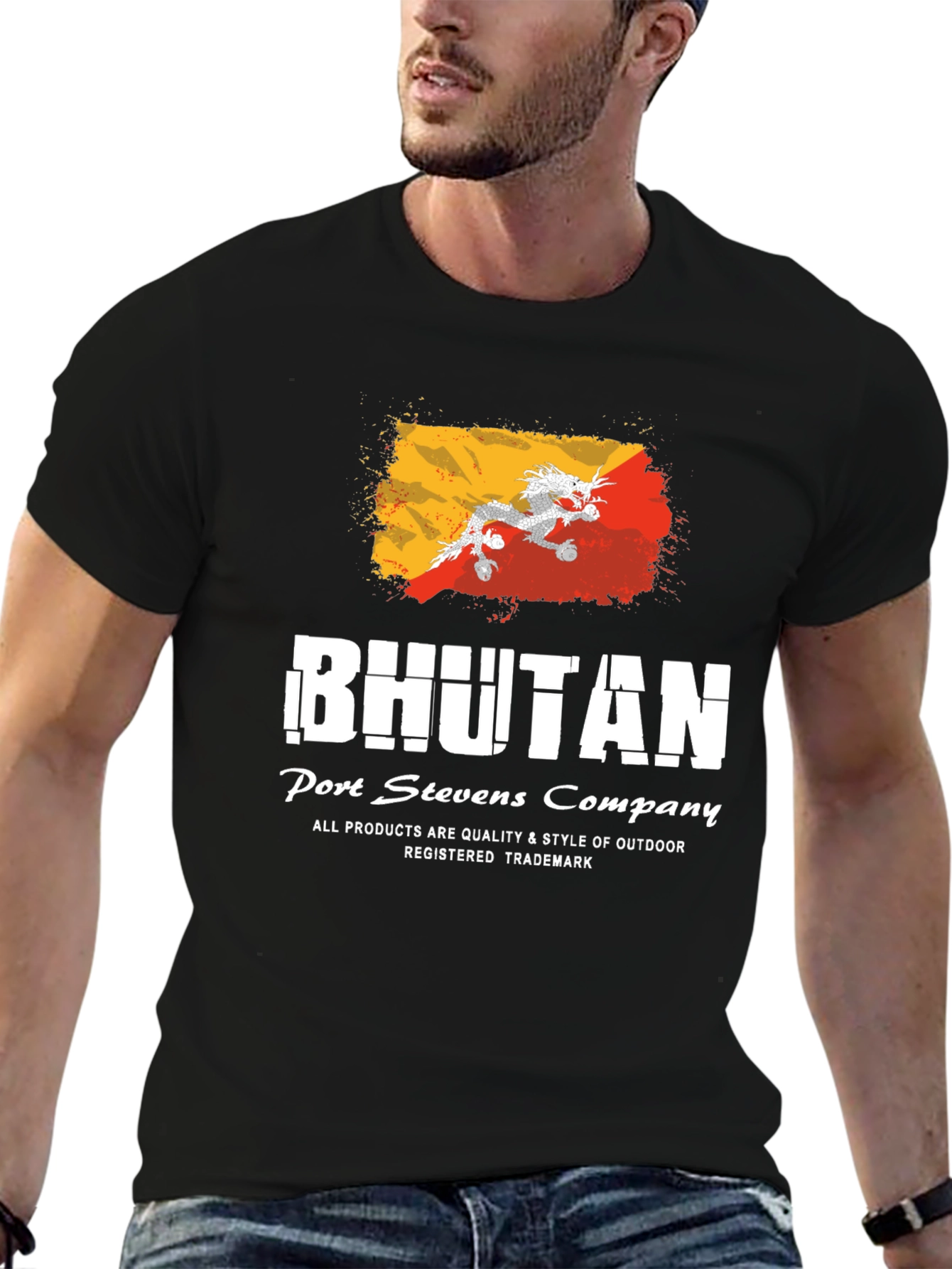 Bhutan Flag Graphic Tee - Port Stevens Company