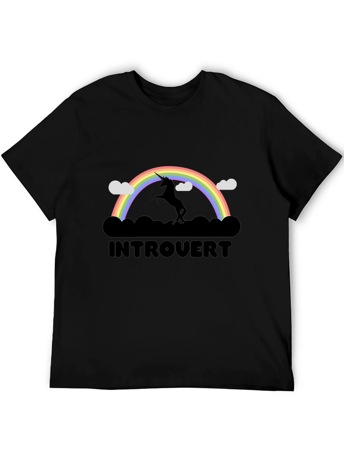 Introvert Unicorn Rainbow Graphic T-Shirt