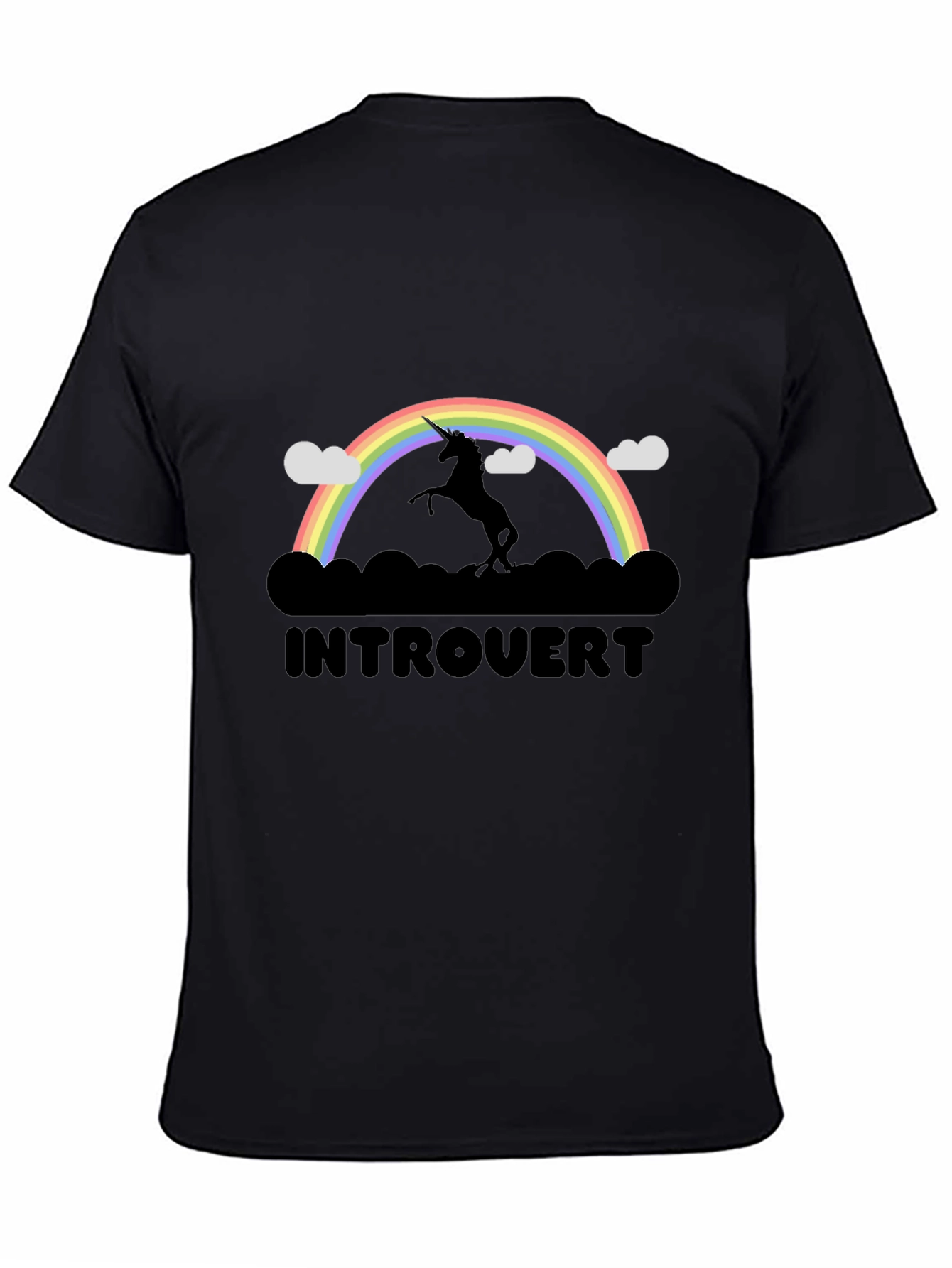 Introvert Unicorn Rainbow Graphic T-Shirt