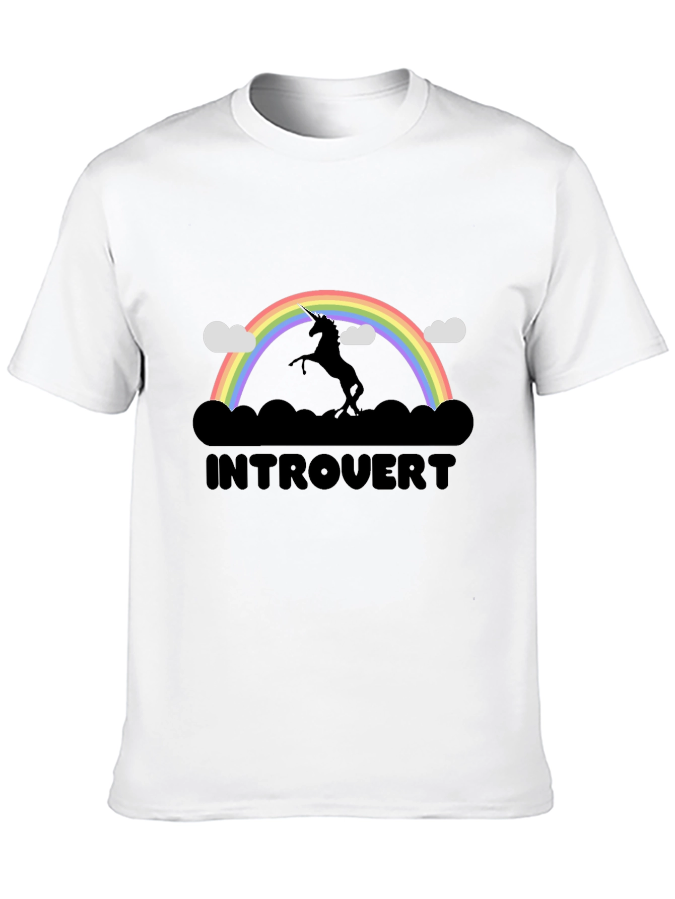 Introvert Unicorn Rainbow Graphic T-Shirt