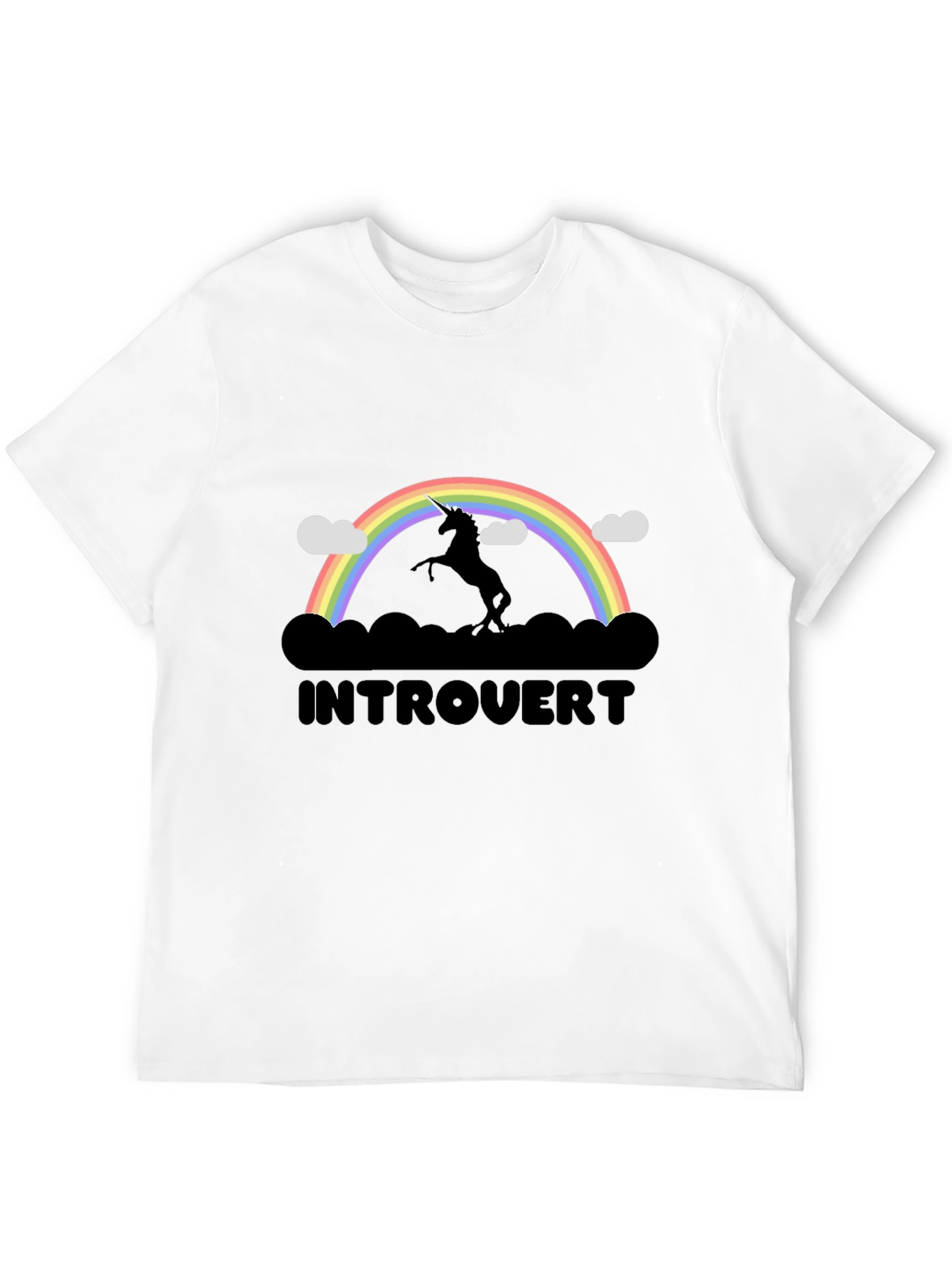 Introvert Unicorn Rainbow Graphic T-Shirt