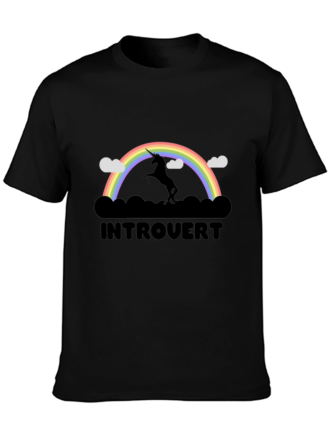 Introvert Unicorn Rainbow Graphic T-Shirt