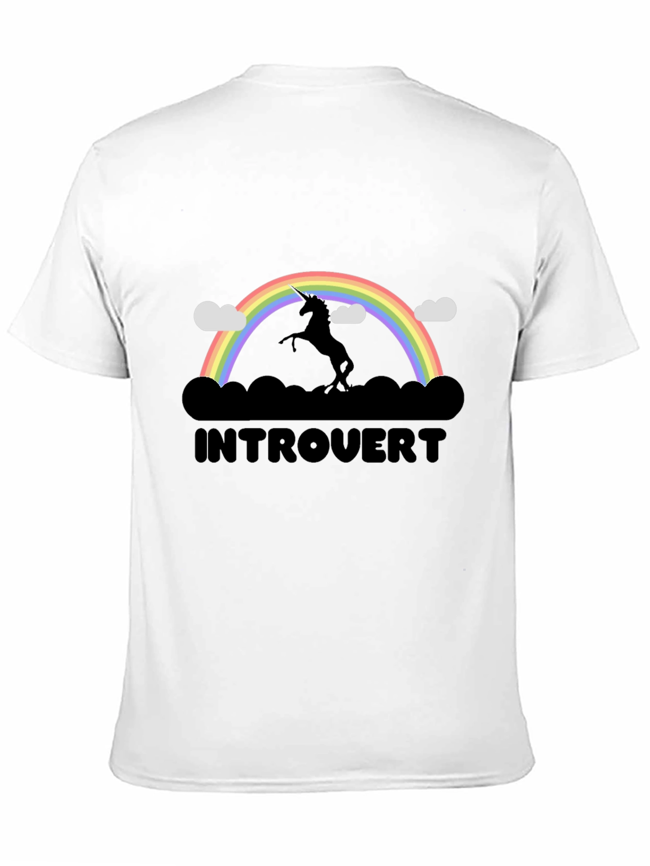 Introvert Unicorn Rainbow Graphic T-Shirt