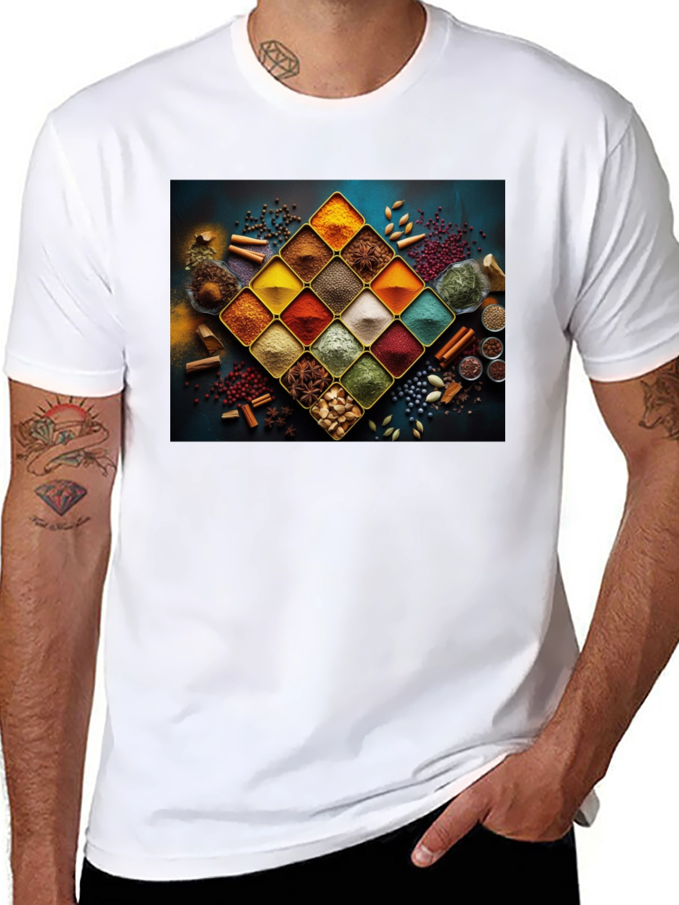 Spice Rack Graphic Tee - Culinary Art Shirt