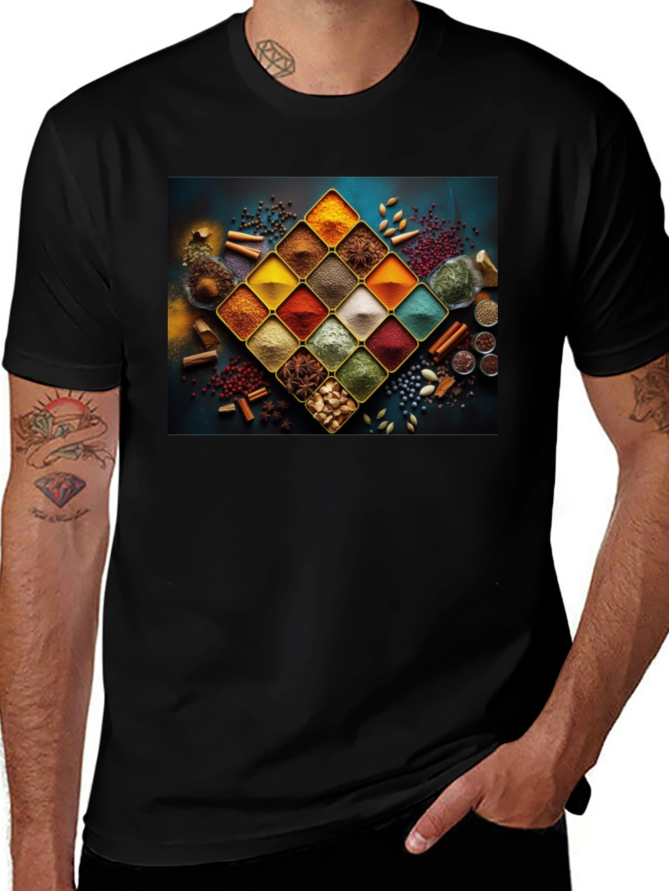 Spice Rack Graphic Tee - Culinary Art Shirt