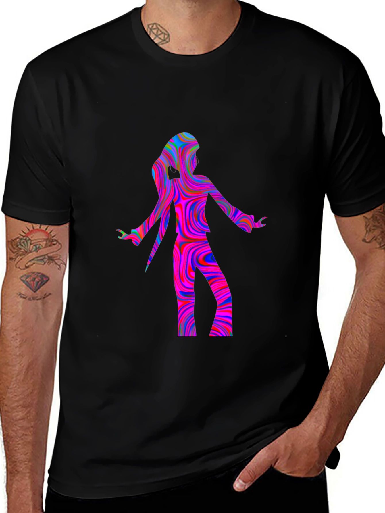 Retro Psychedelic Dancer Graphic Tee - Unisex