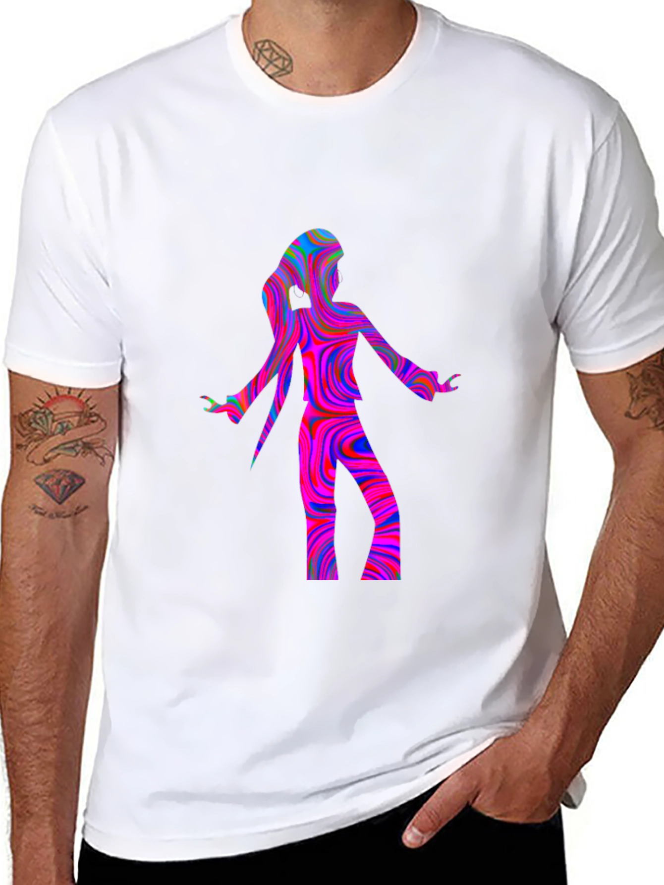 Retro Psychedelic Dancer Graphic Tee - Unisex
