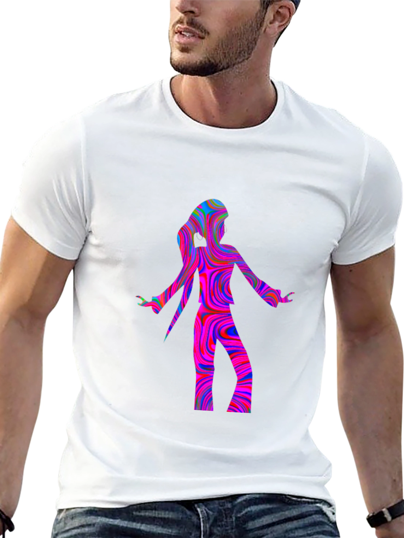 Retro Psychedelic Dancer Graphic Tee - Unisex