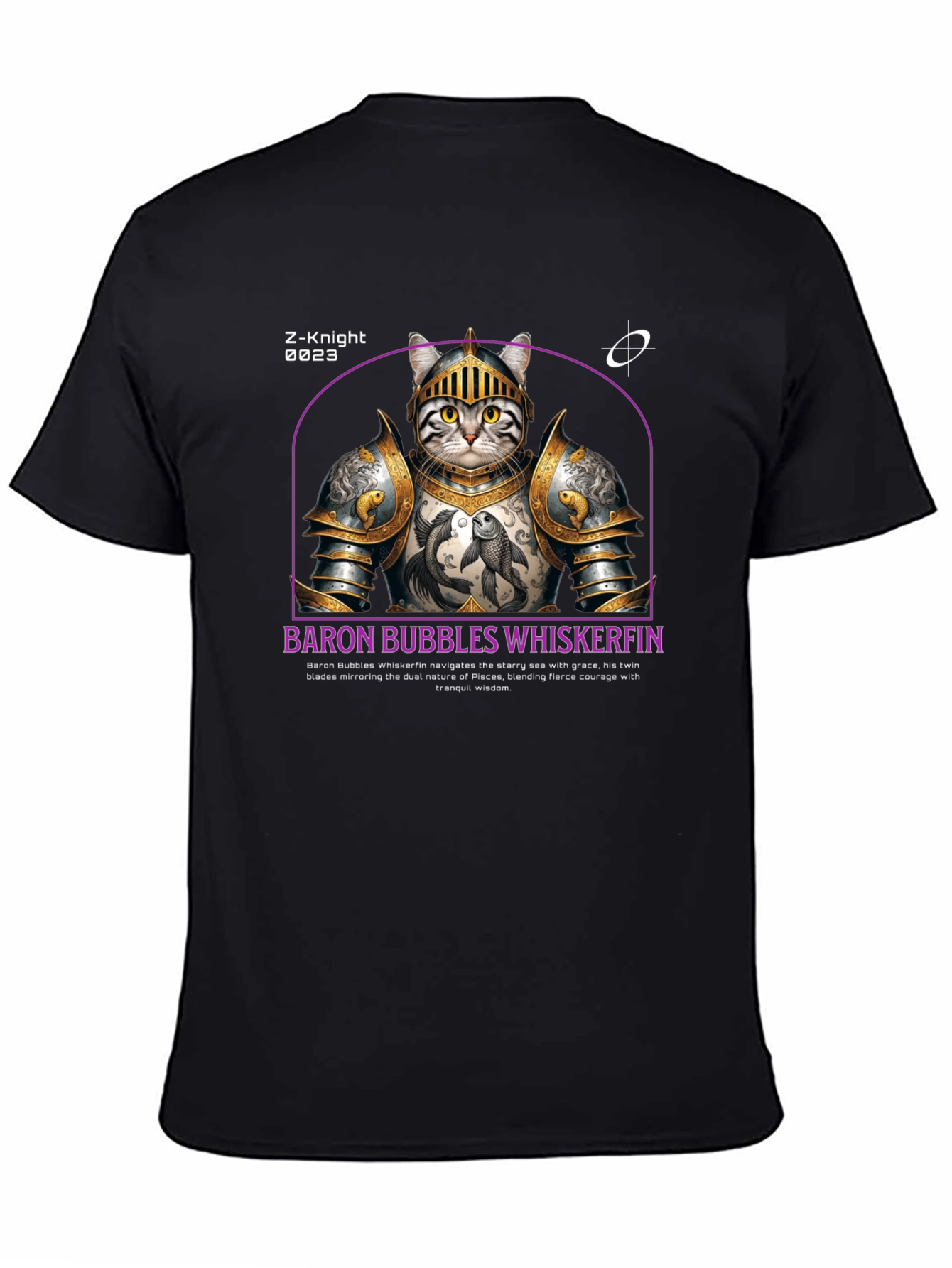 Knight Cat T-Shirt - Baron Bubbles Whiskerfin