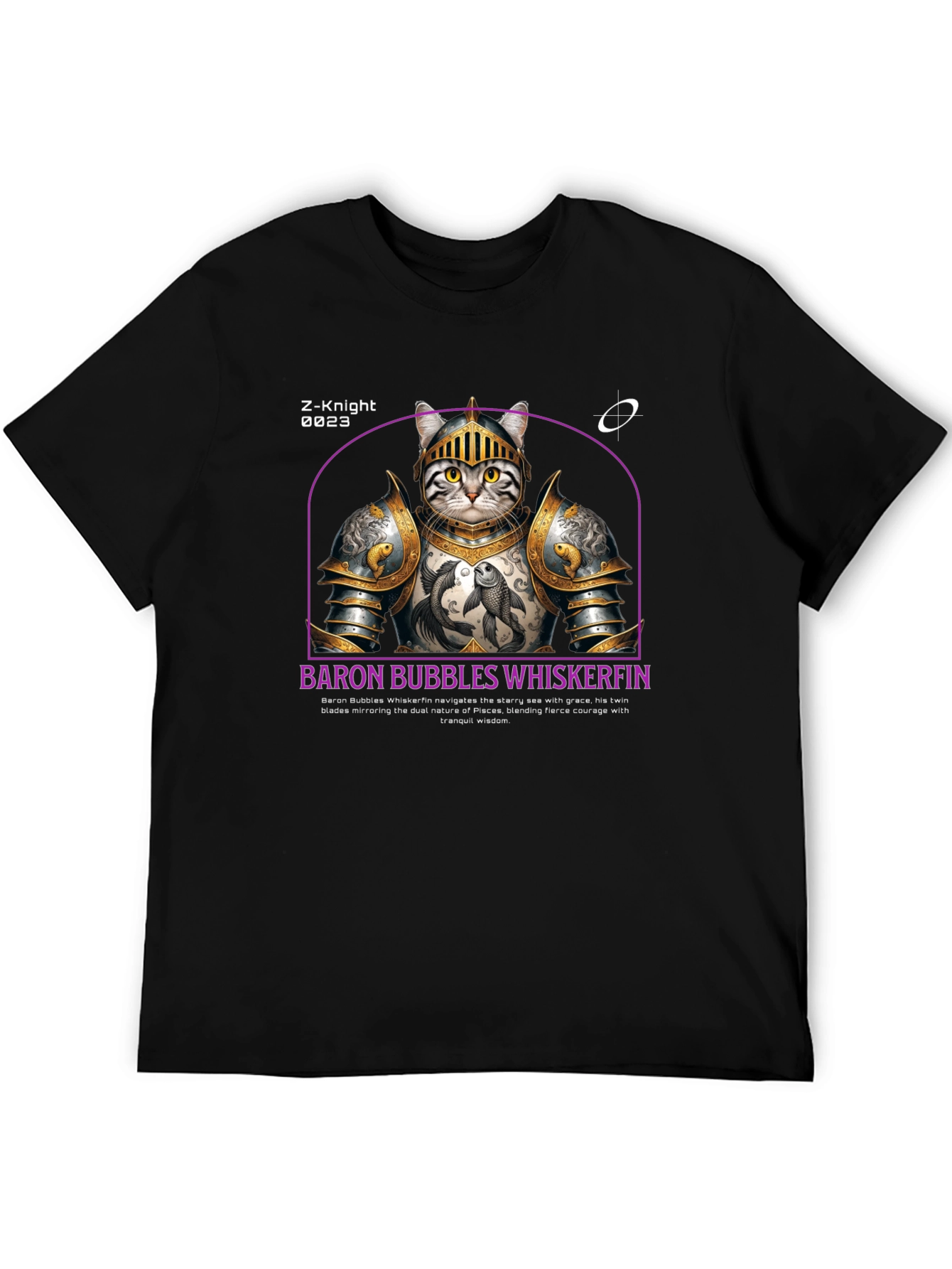 Knight Cat T-Shirt - Baron Bubbles Whiskerfin