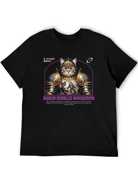 Knight Cat T-Shirt - Baron Bubbles Whiskerfin