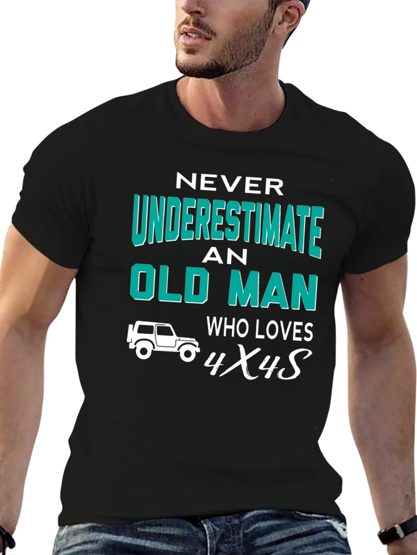Old Man Who Loves 4x4s Graphic Tee