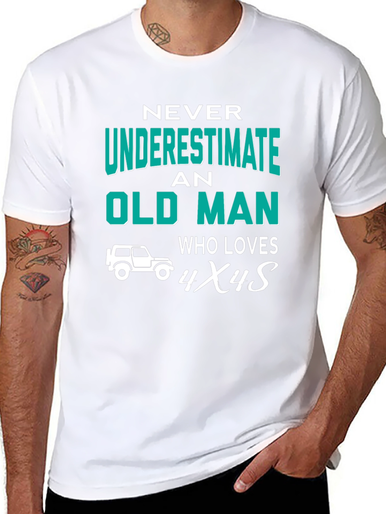 Old Man Who Loves 4x4s Graphic Tee