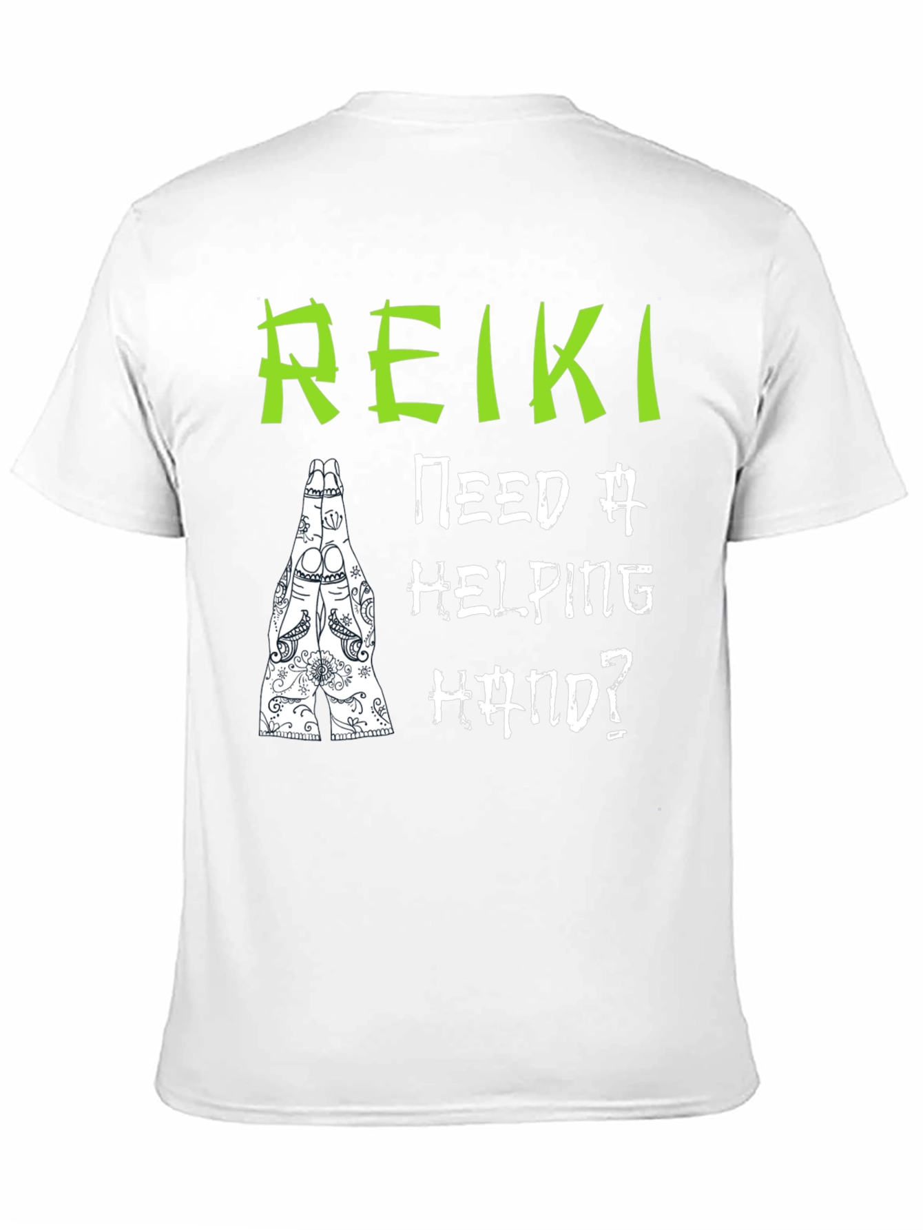 Reiki Helping Hand Black T-Shirt - Spiritual Design