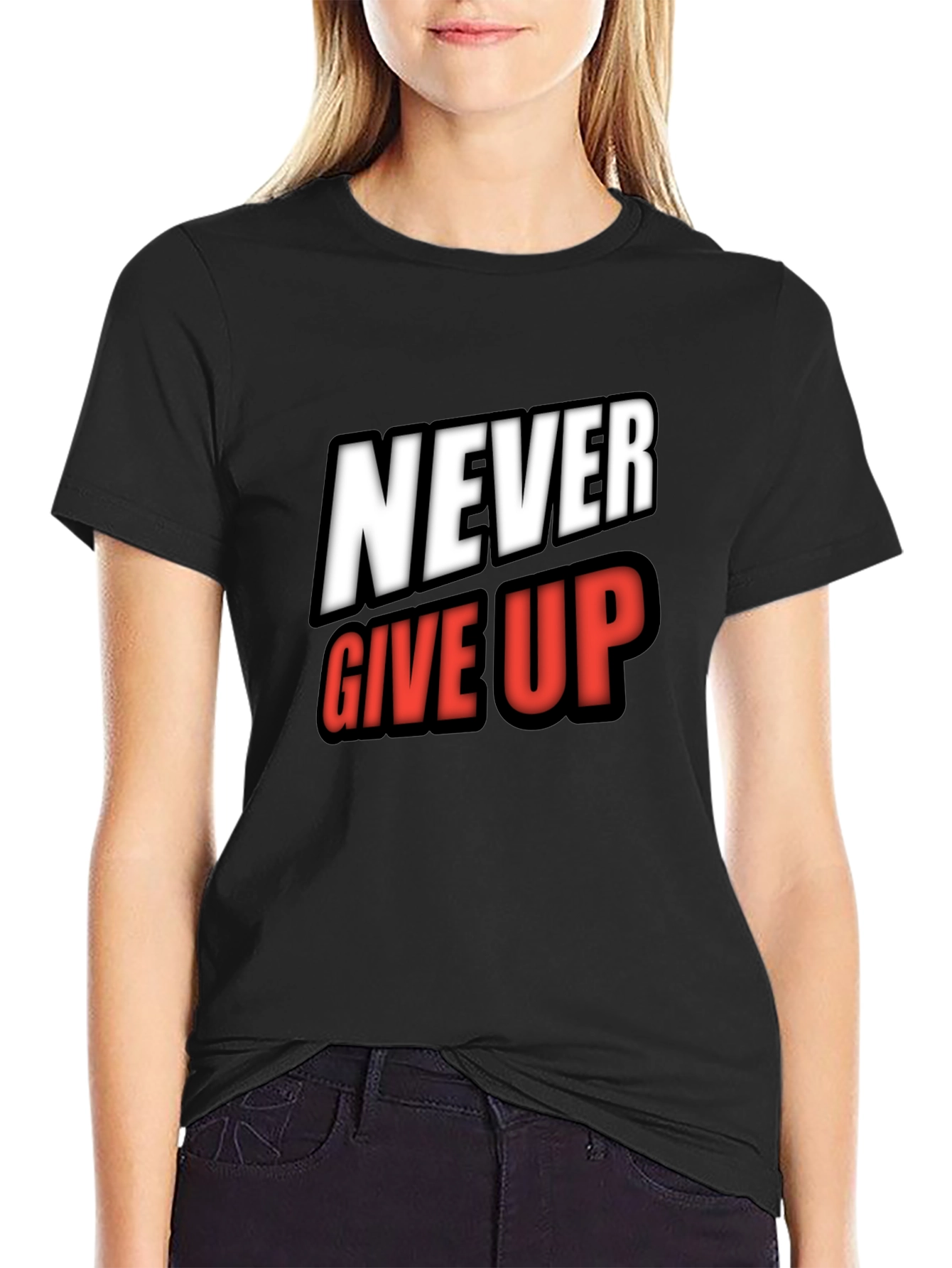Never Give Up Graphic Tee - Motivational Shirt