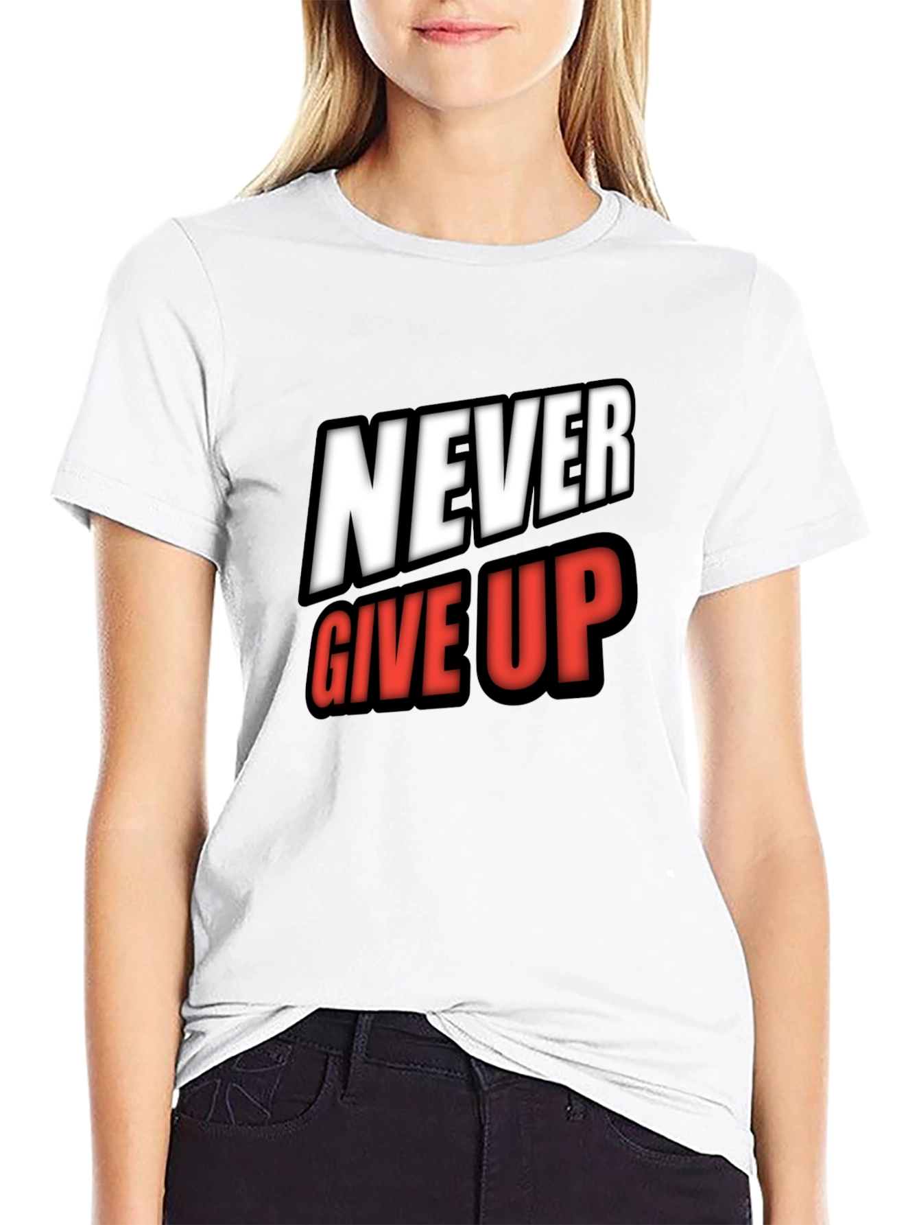 Never Give Up Graphic Tee - Motivational Shirt