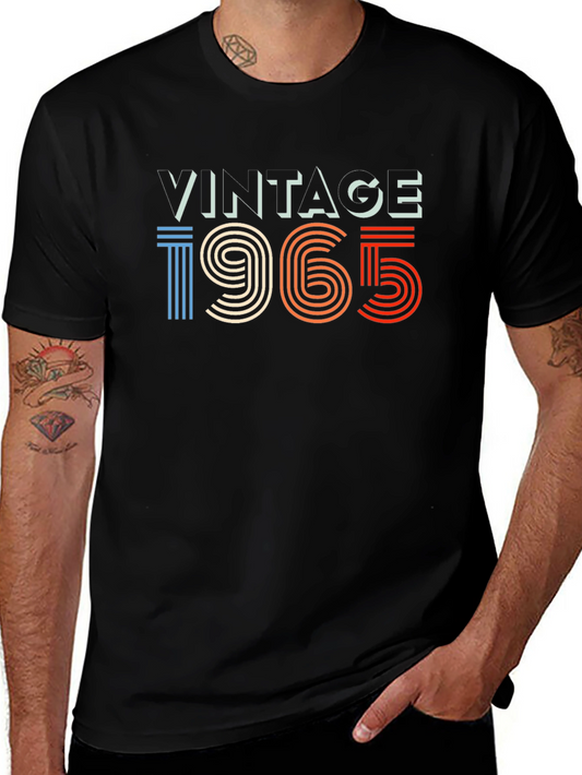 Vintage 1965 Graphic Tee - Retro Style Black T-Shirt