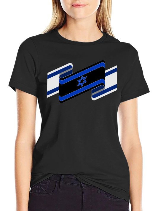 Israel Flag Star of David Black T-Shirt