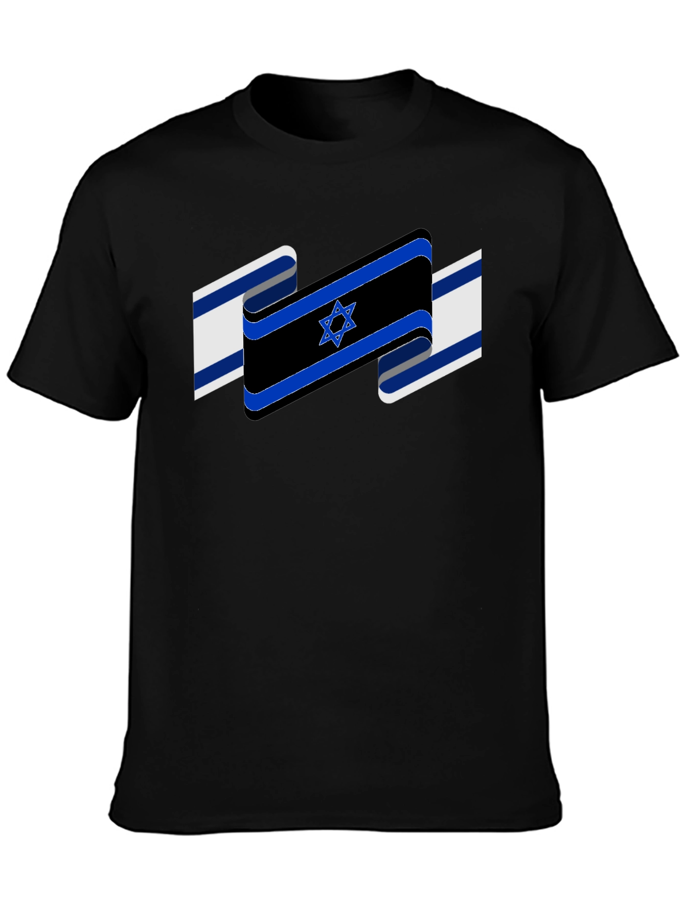 Israel Flag Star of David Black T-Shirt